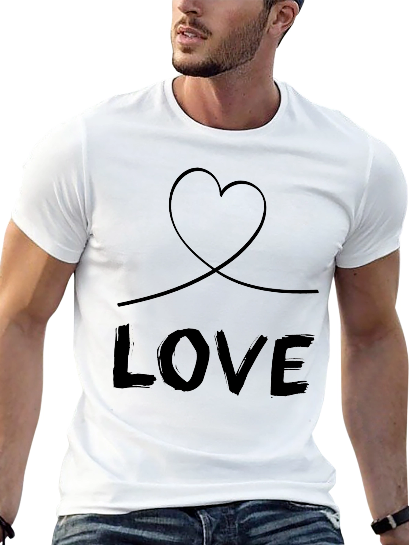 Love Heart Graphic Tee - Black