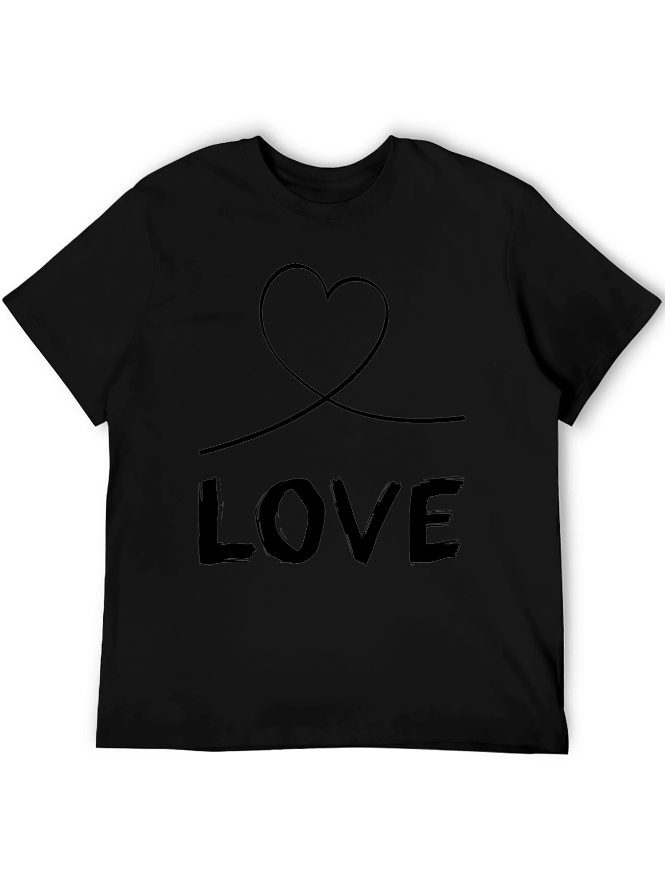 Love Heart Graphic Tee - Black