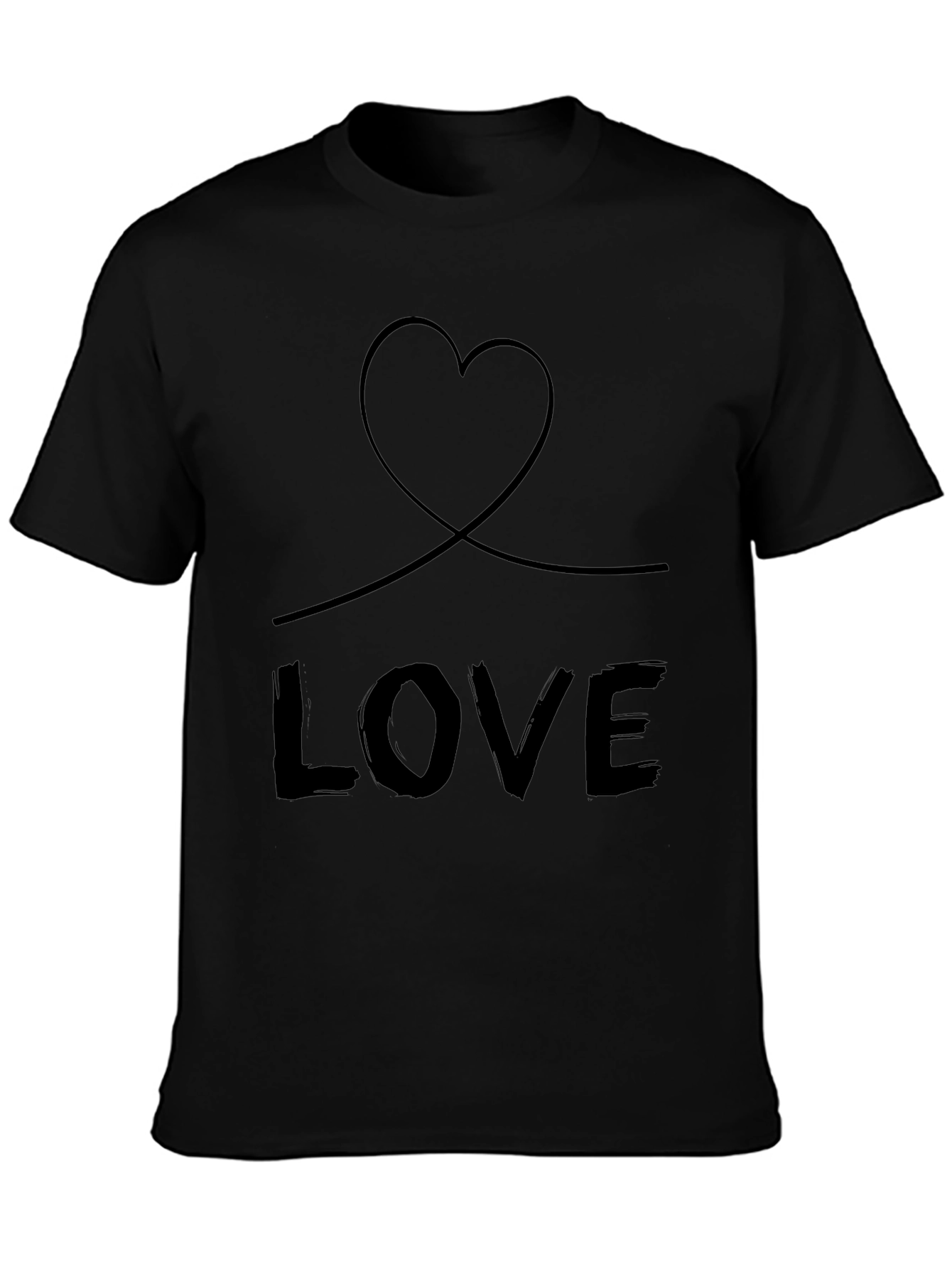 Love Heart Graphic Tee - Black