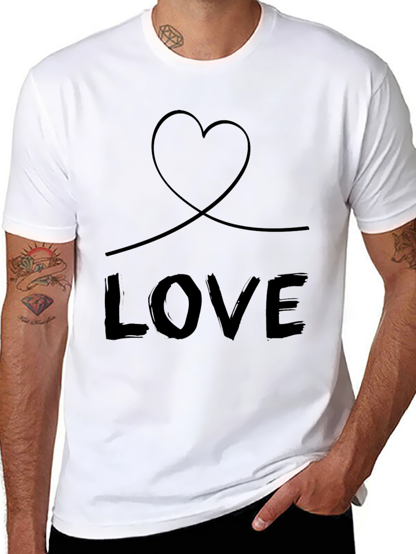 Love Heart Graphic Tee - Black