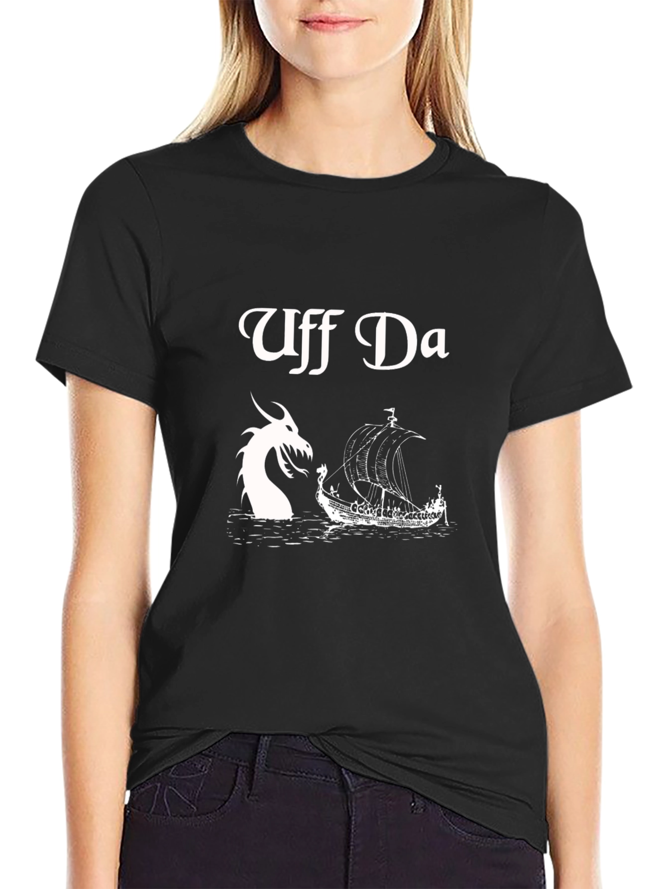 Uff Da Graphic Tee - Viking Ship & Dragon