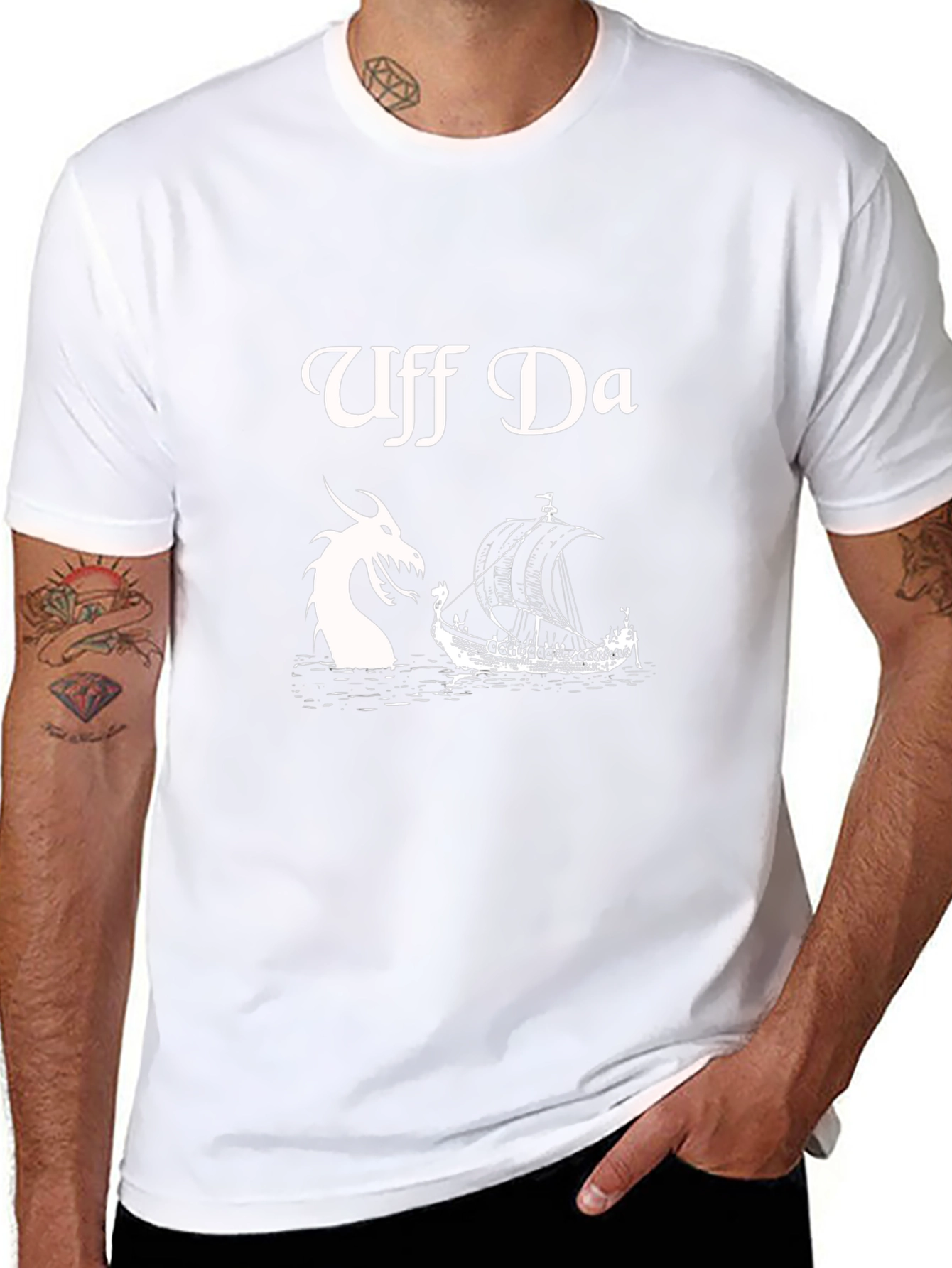 Uff Da Graphic Tee - Viking Ship & Dragon