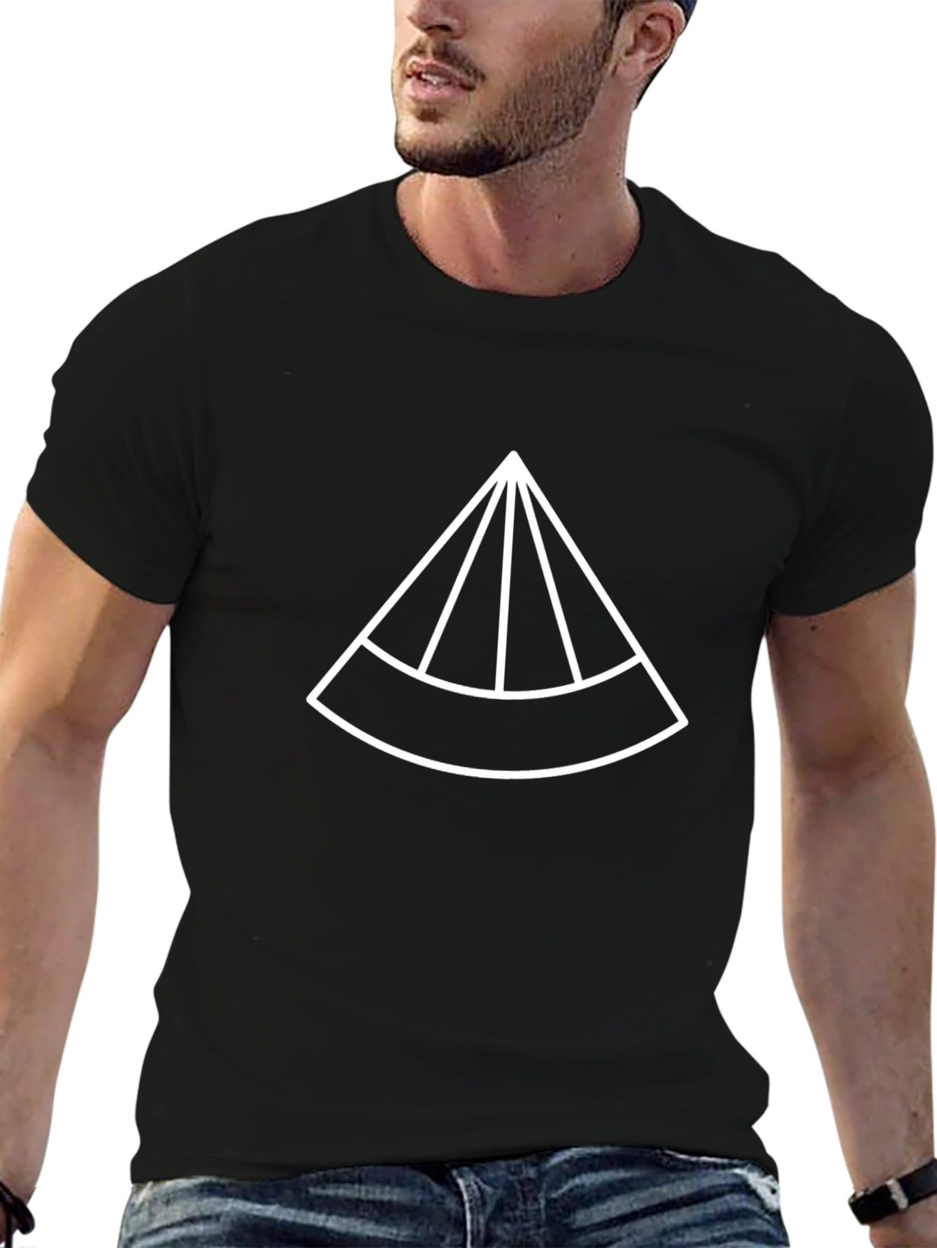 Modern Graphic Tee - Geometric Triangle Design