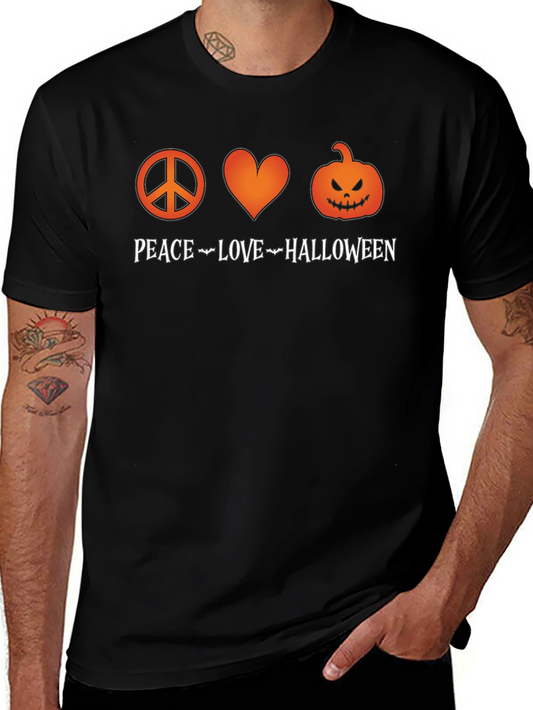 Peace Love Halloween Graphic T-Shirt
