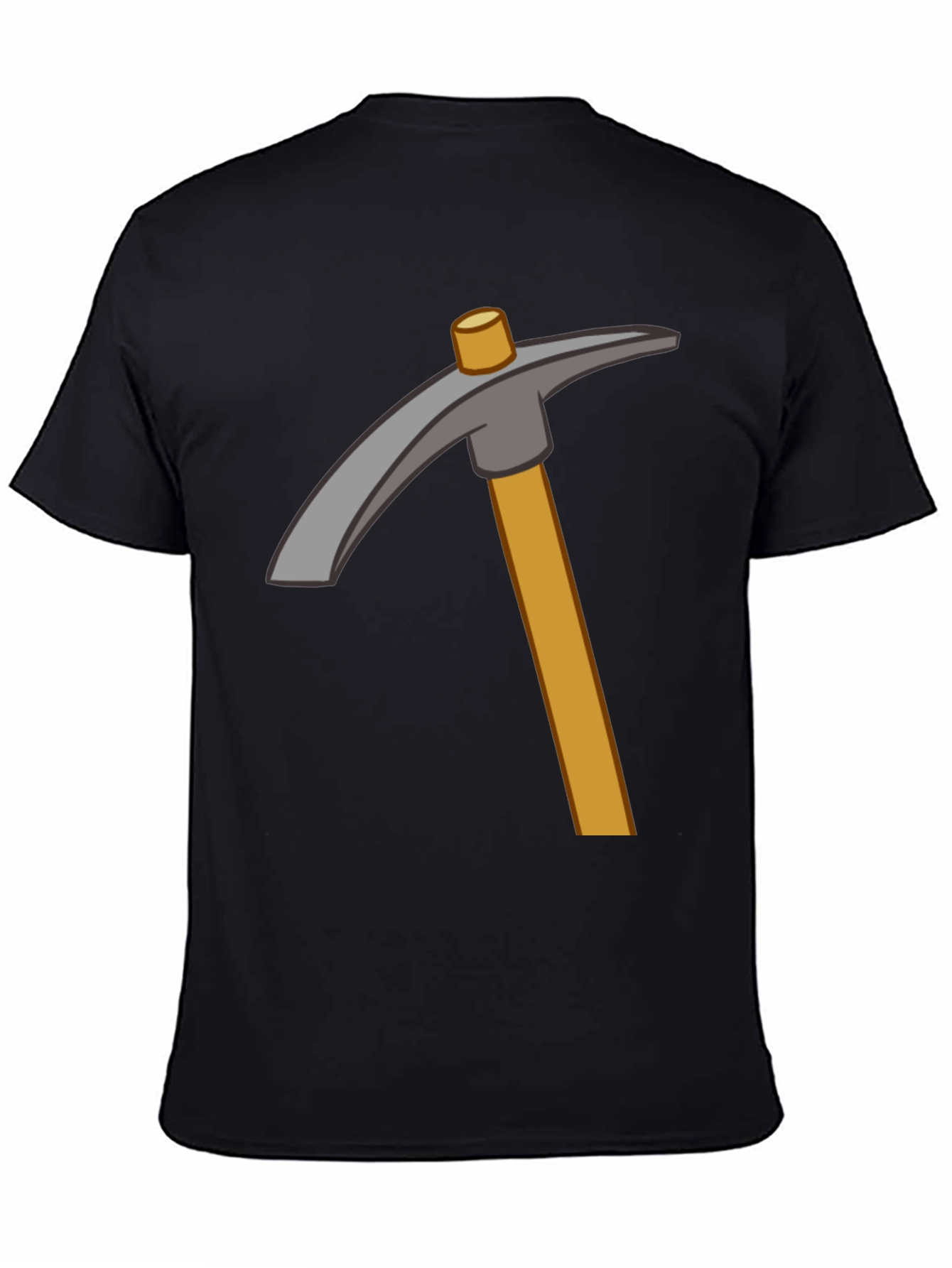 Minecraft Pickaxe Graphic Tee - Black Cotton Casual T-Shirt