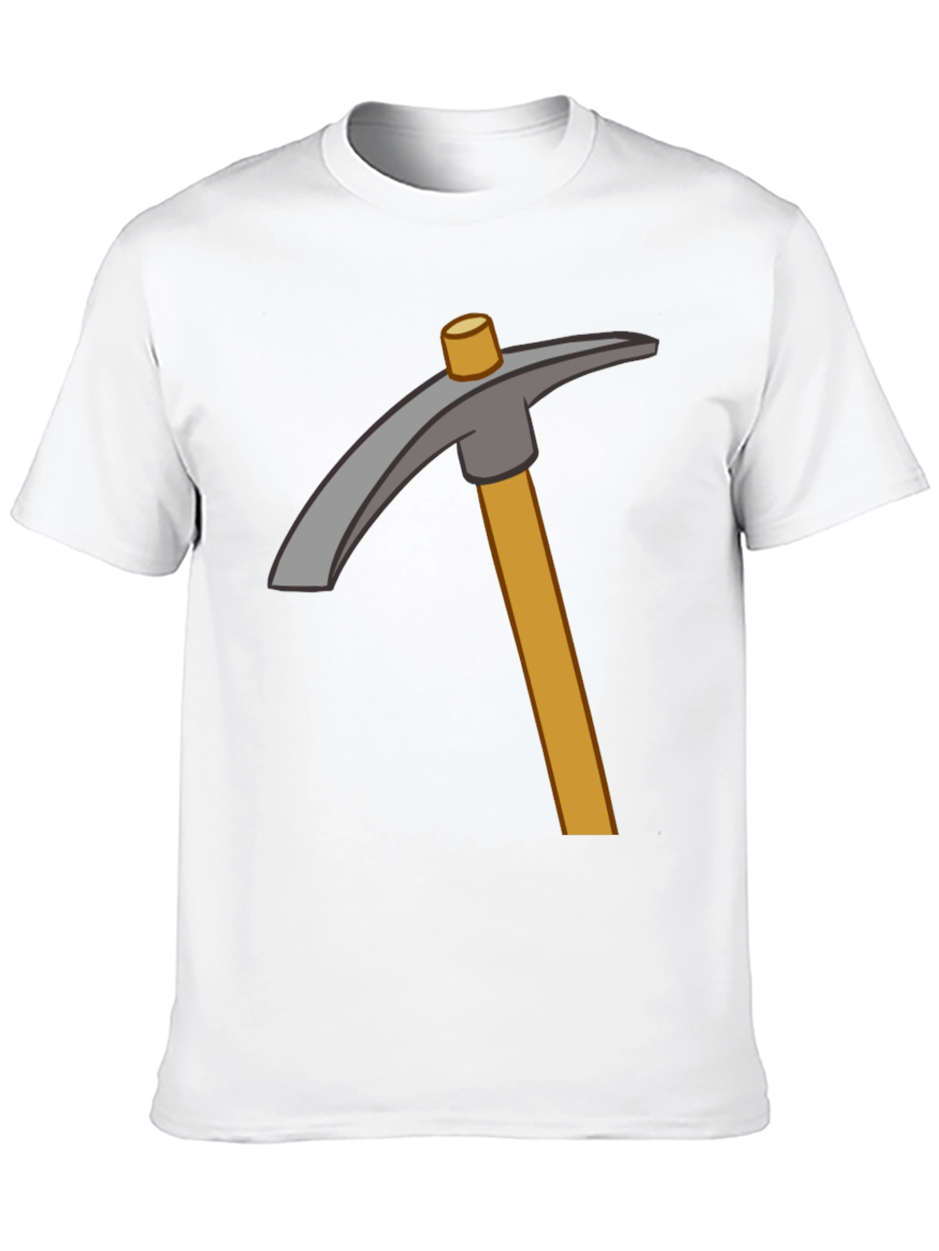 Minecraft Pickaxe Graphic Tee - Black Cotton Casual T-Shirt
