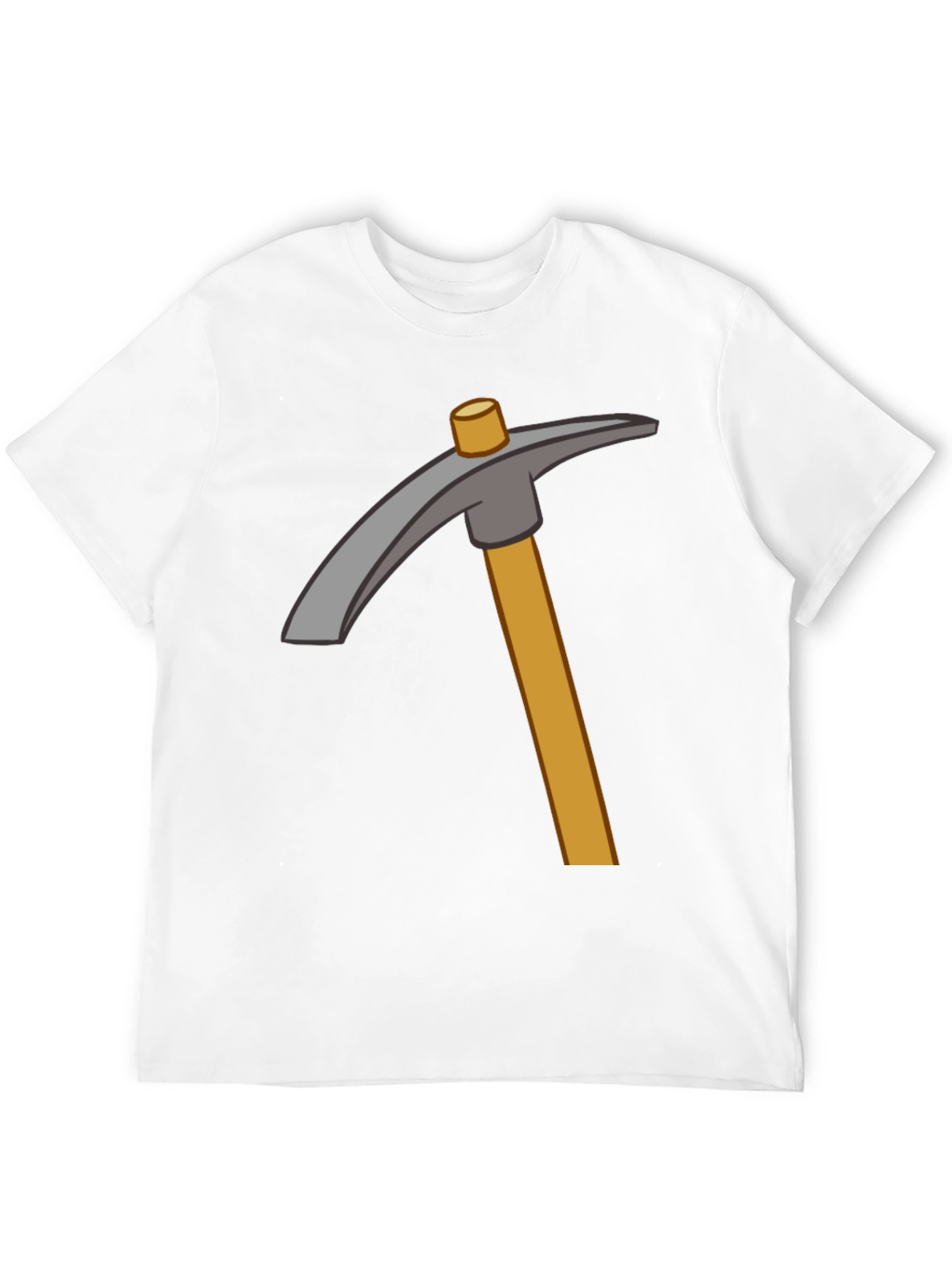 Minecraft Pickaxe Graphic Tee - Black Cotton Casual T-Shirt