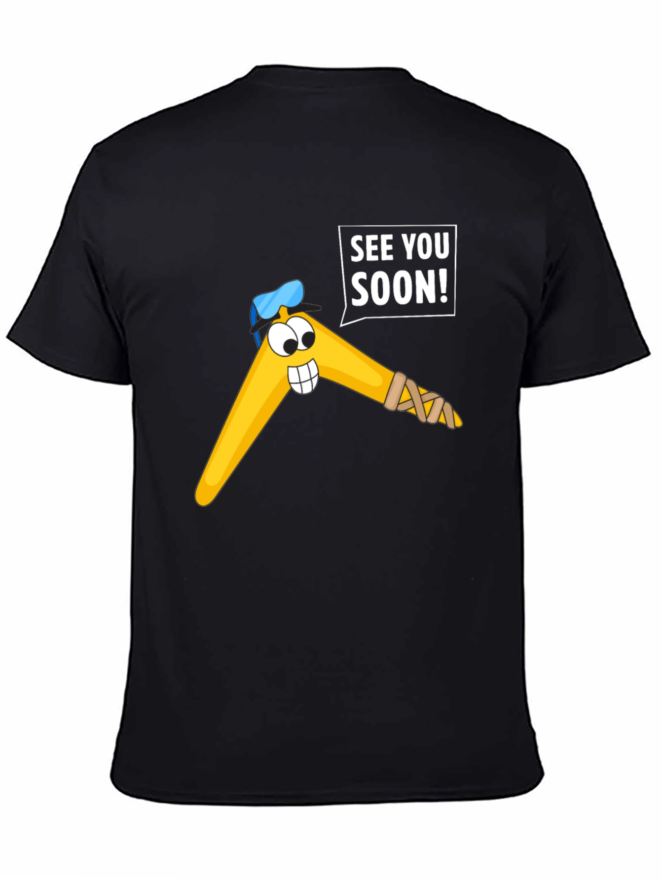 Funny Boomerang Cartoon Graphic Tee - See You Soon!