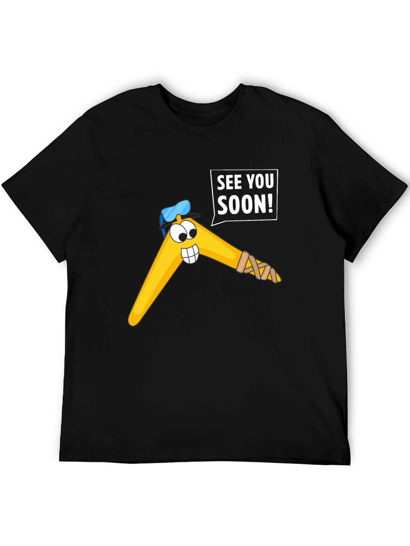 Funny Boomerang Cartoon Graphic Tee - See You Soon!