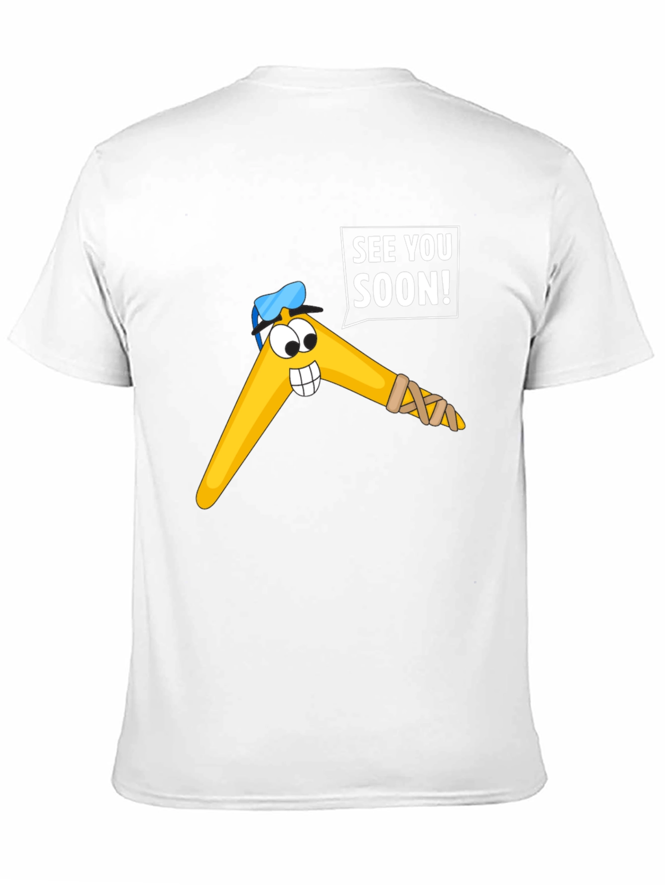 Funny Boomerang Cartoon Graphic Tee - See You Soon!