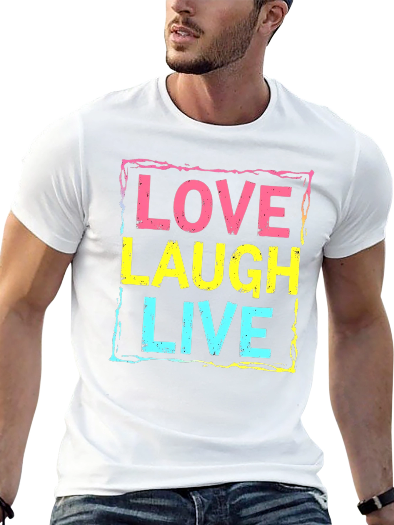 Love Laugh Live Graphic Tee - Black Unisex T-Shirt