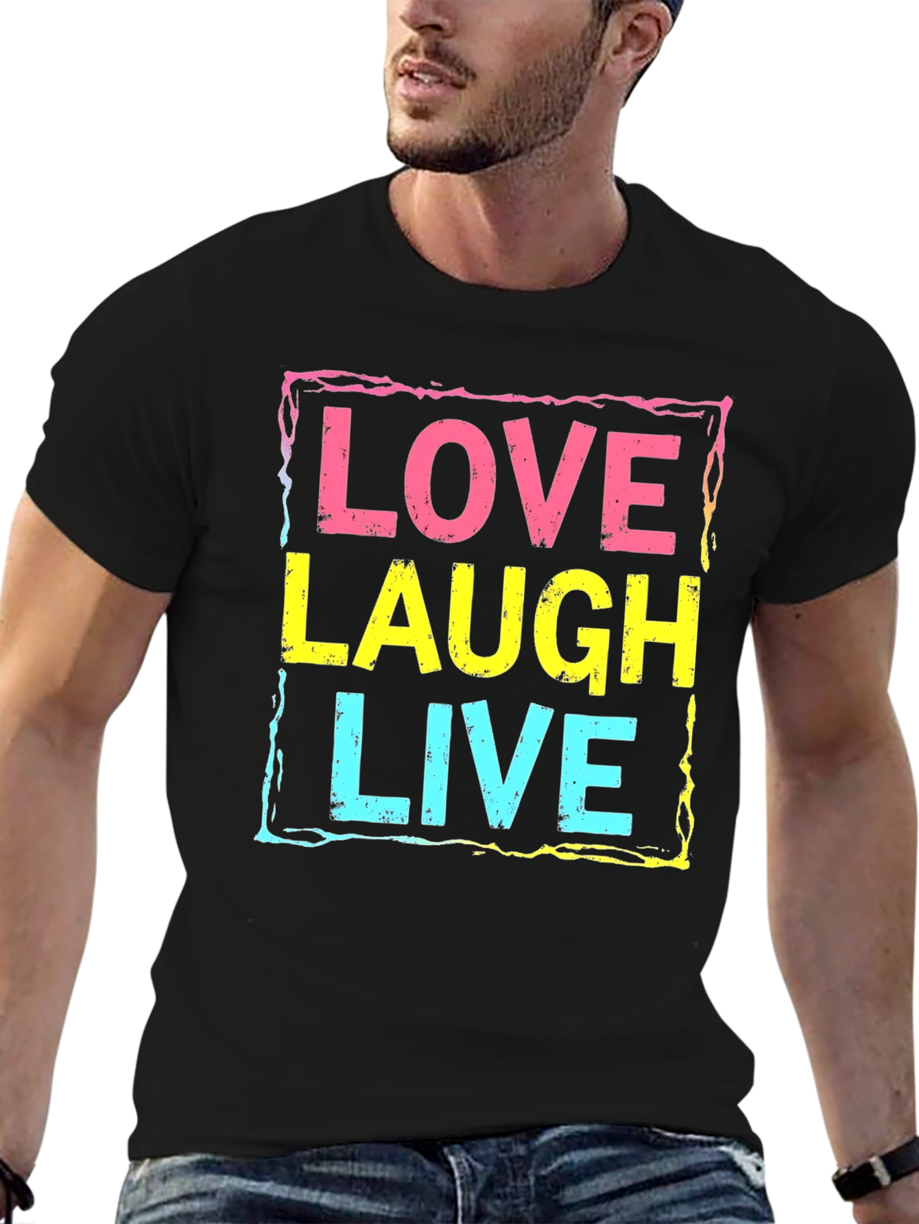 Love Laugh Live Graphic Tee - Black Unisex T-Shirt