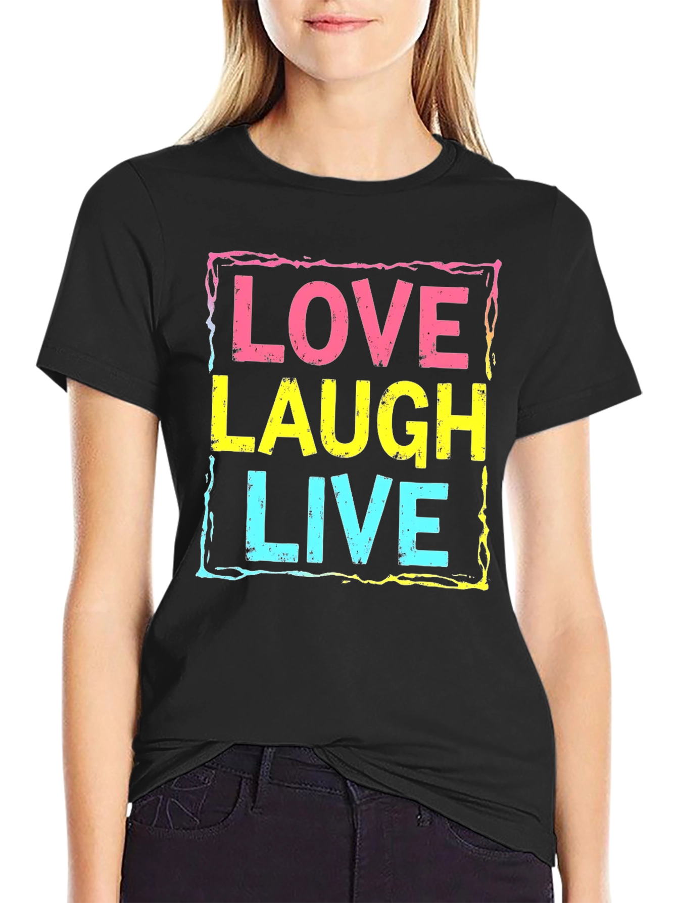 Love Laugh Live Graphic Tee - Black Unisex T-Shirt