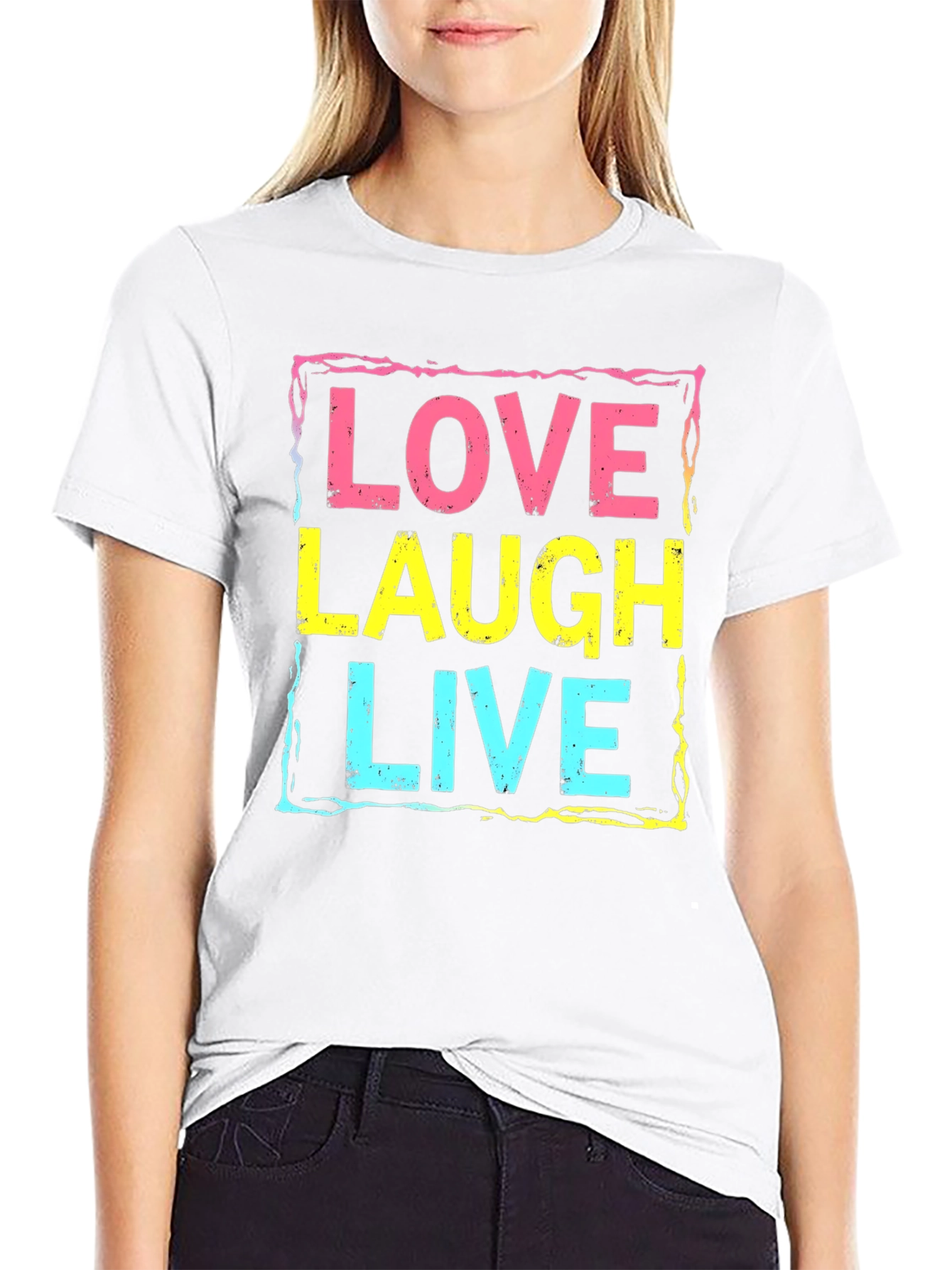 Love Laugh Live Graphic Tee - Black Unisex T-Shirt
