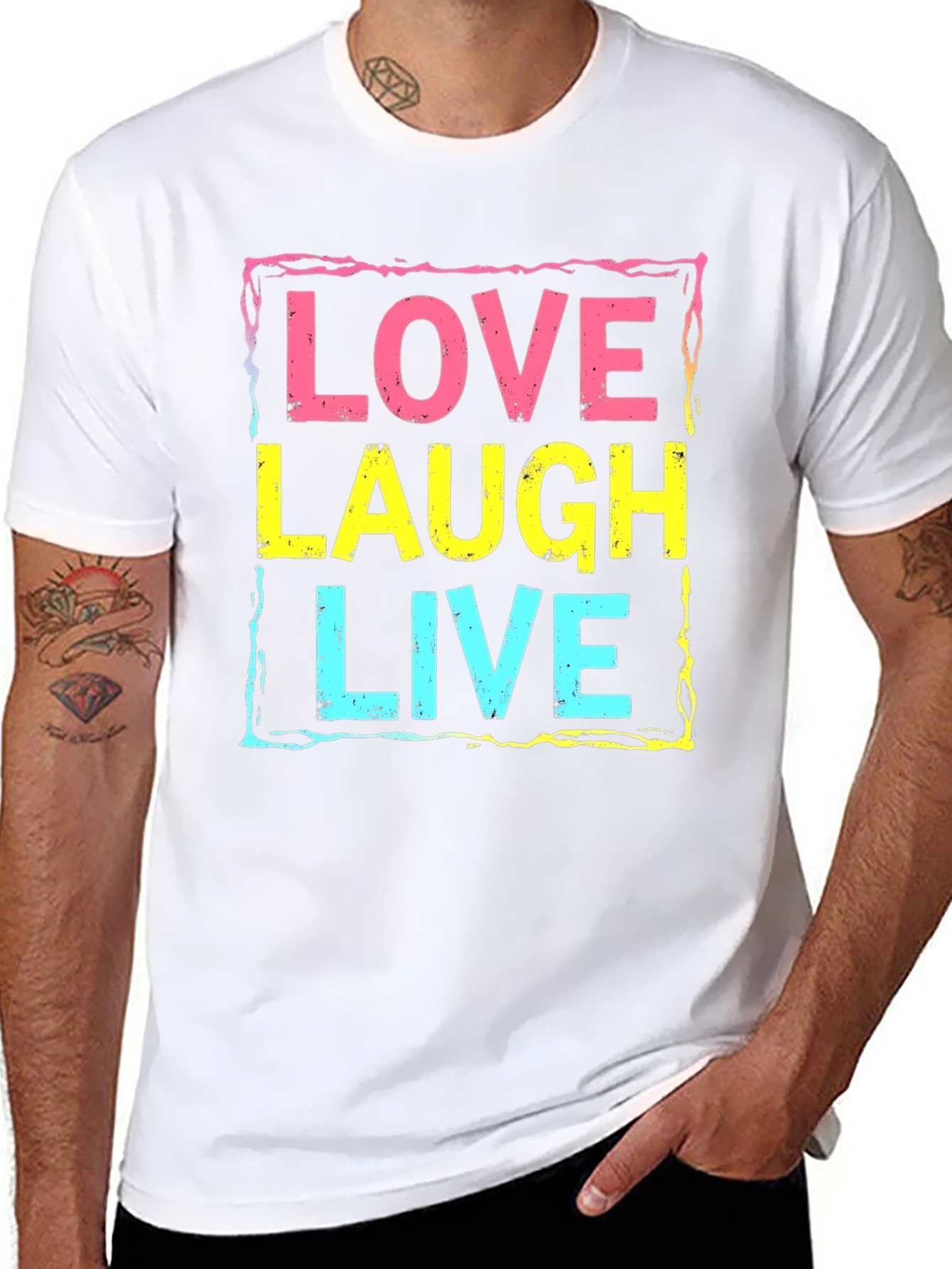 Love Laugh Live Graphic Tee - Black Unisex T-Shirt