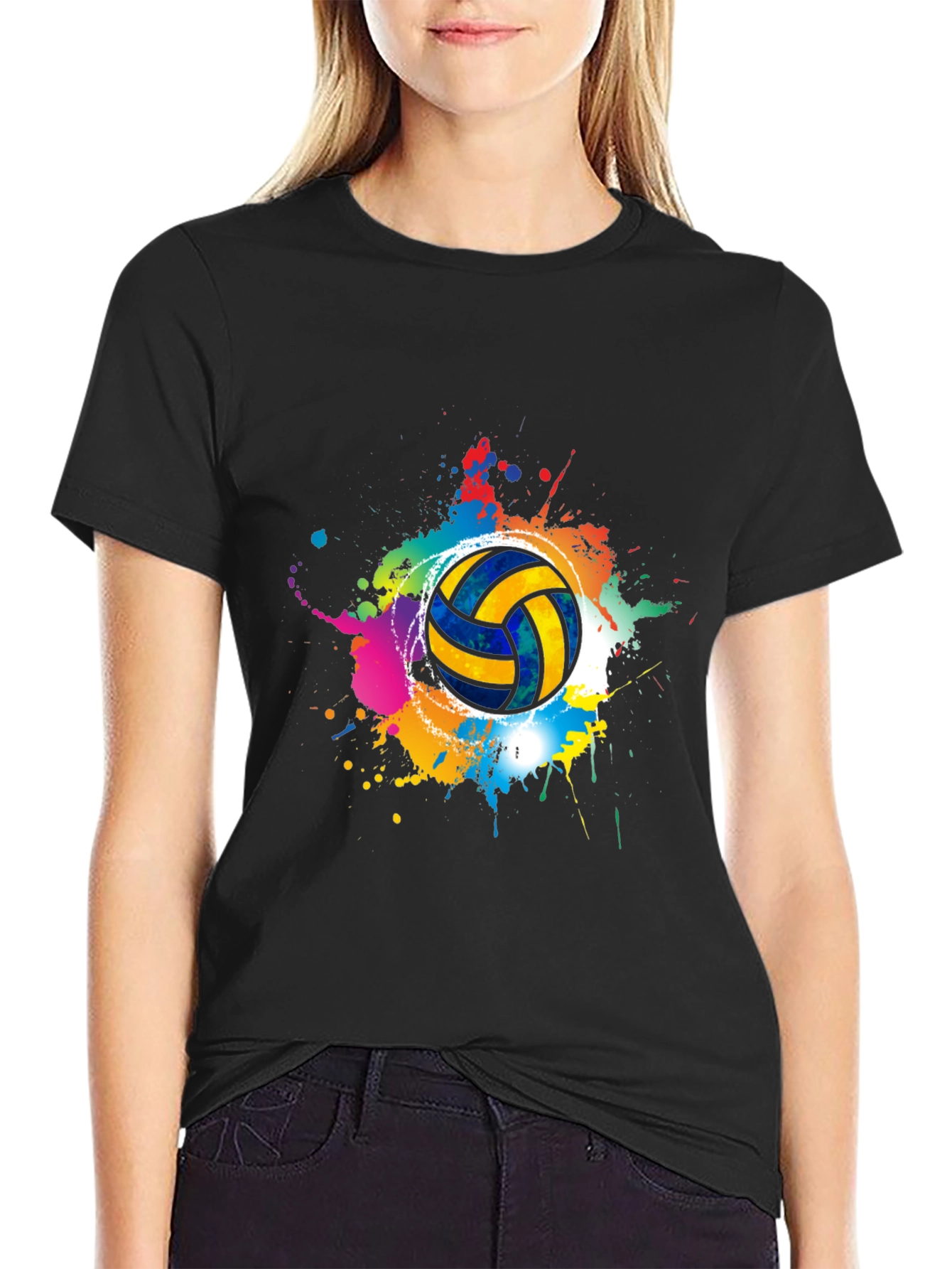 Volleyball Splash T-Shirt - Sporty Graphic Tee