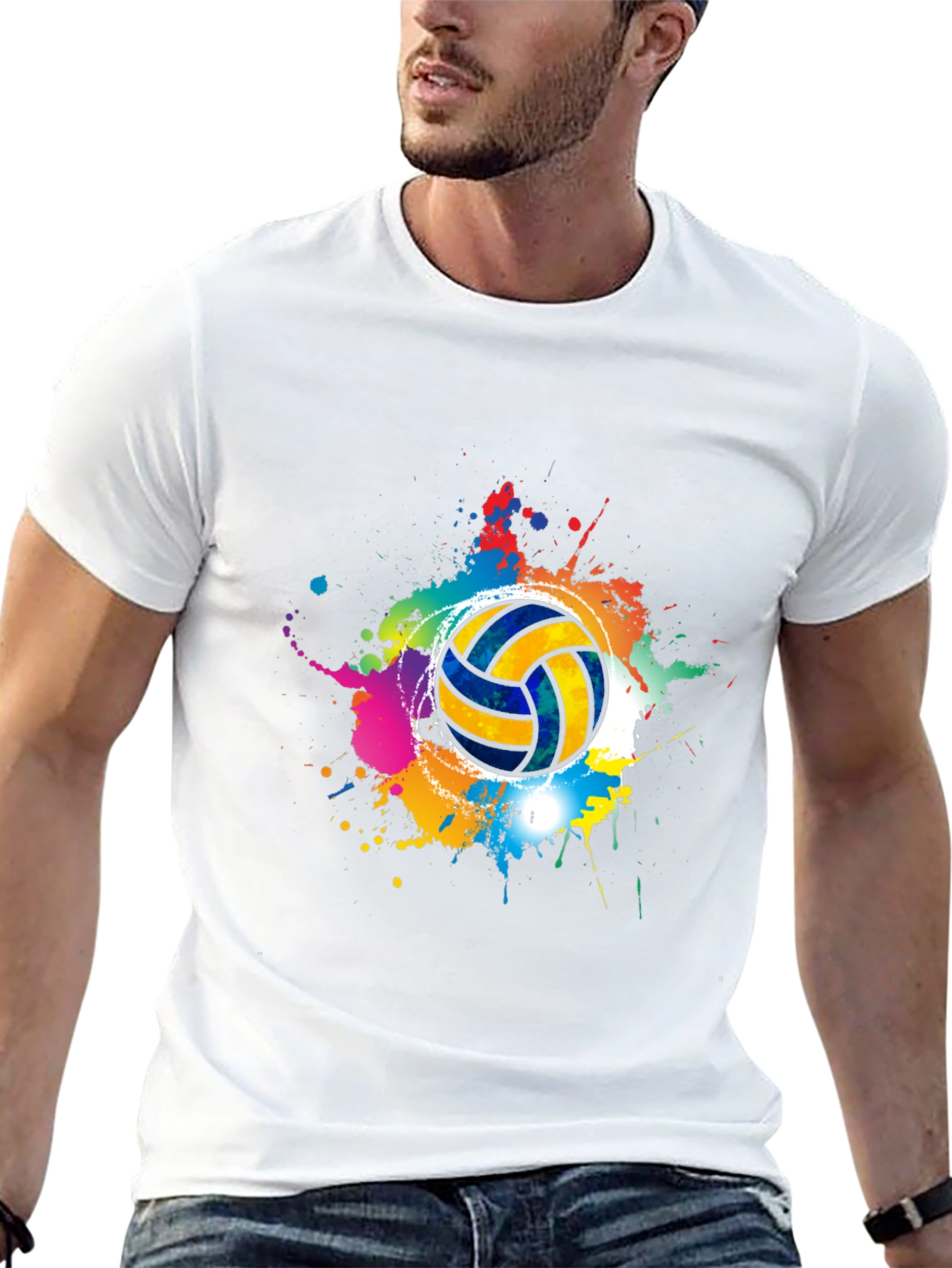 Volleyball Splash T-Shirt - Sporty Graphic Tee