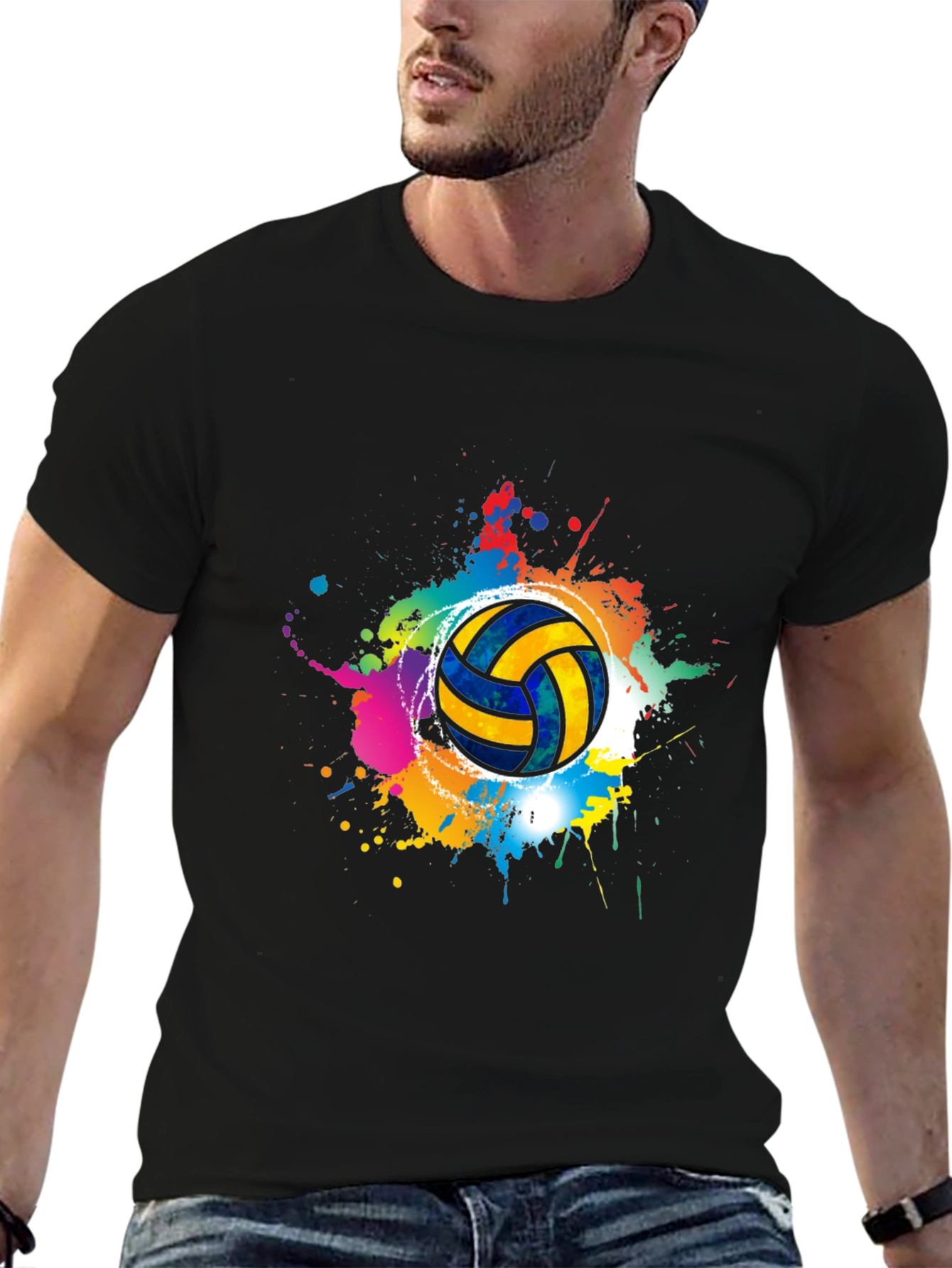 Volleyball Splash T-Shirt - Sporty Graphic Tee