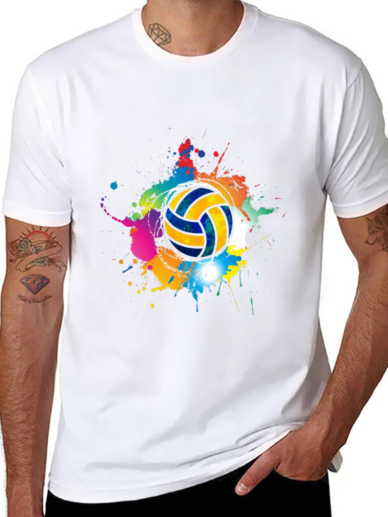 Volleyball Splash T-Shirt - Sporty Graphic Tee