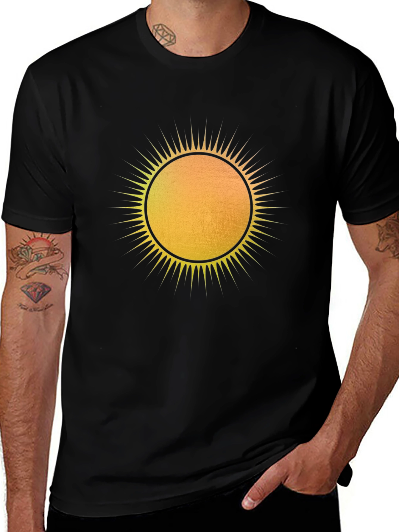Radiant Sun Graphic Tee - Mens Black T-Shirt