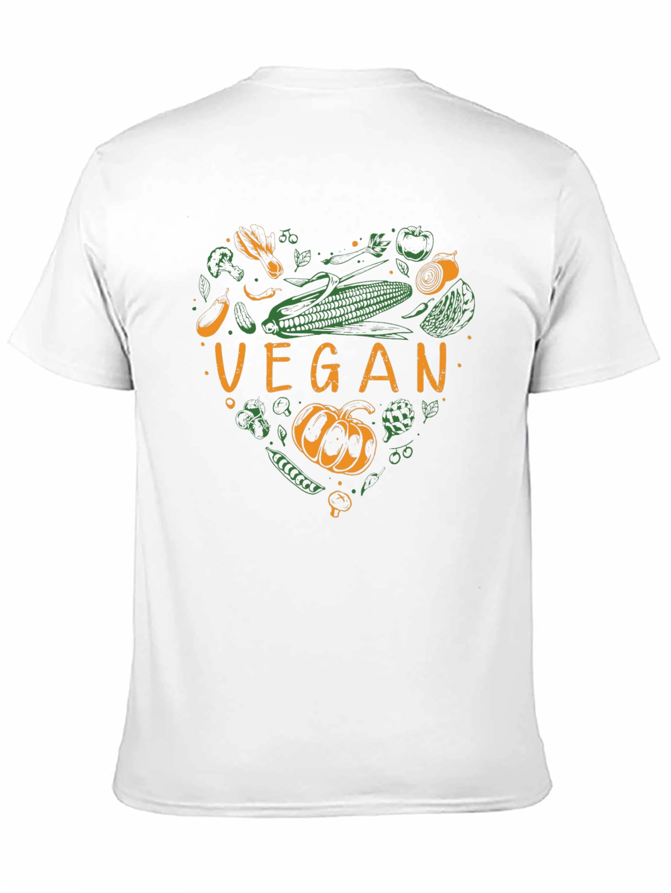 Vegan Heart Graphic Tee - Black Cotton T-Shirt
