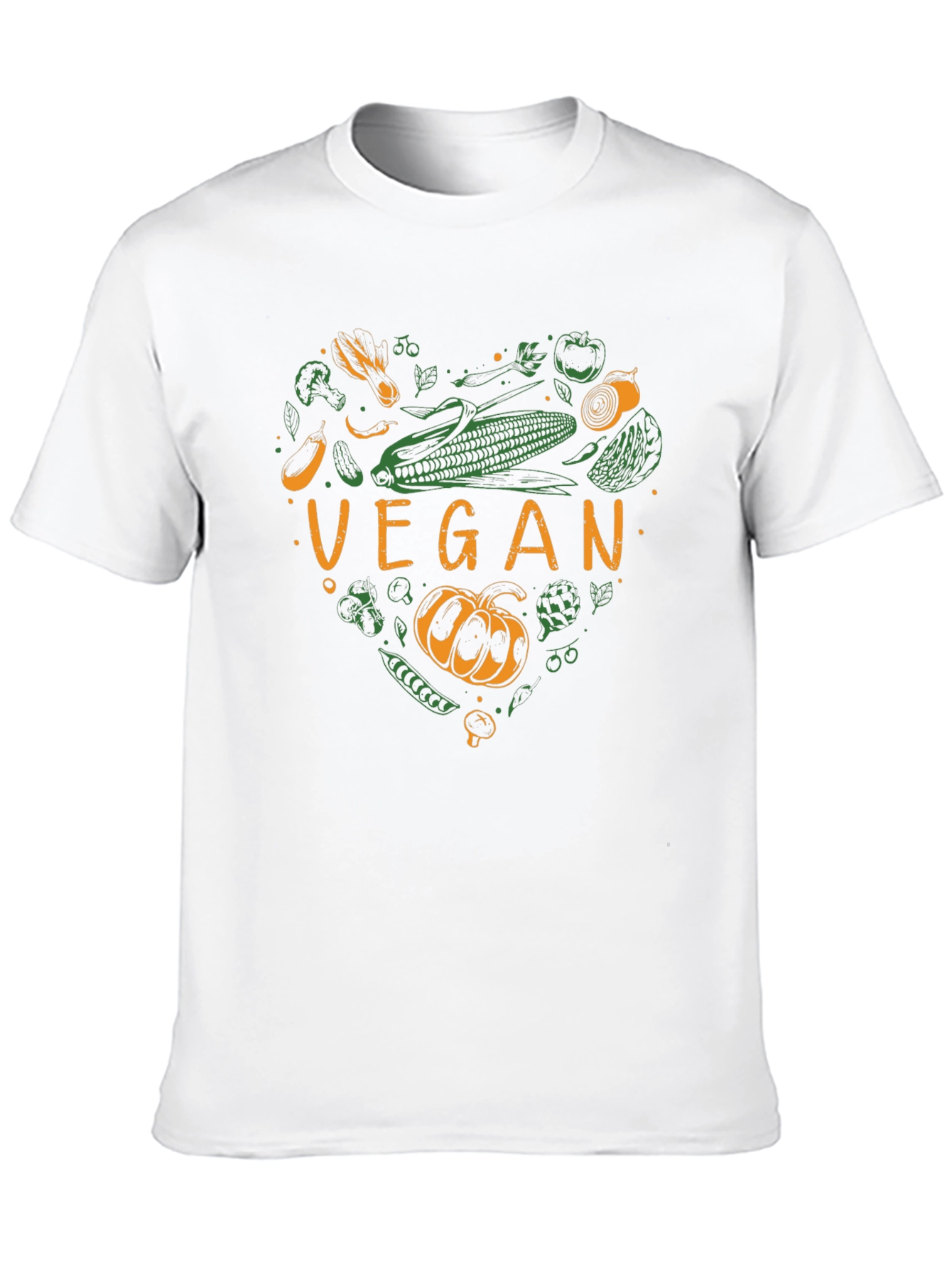 Vegan Heart Graphic Tee - Black Cotton T-Shirt
