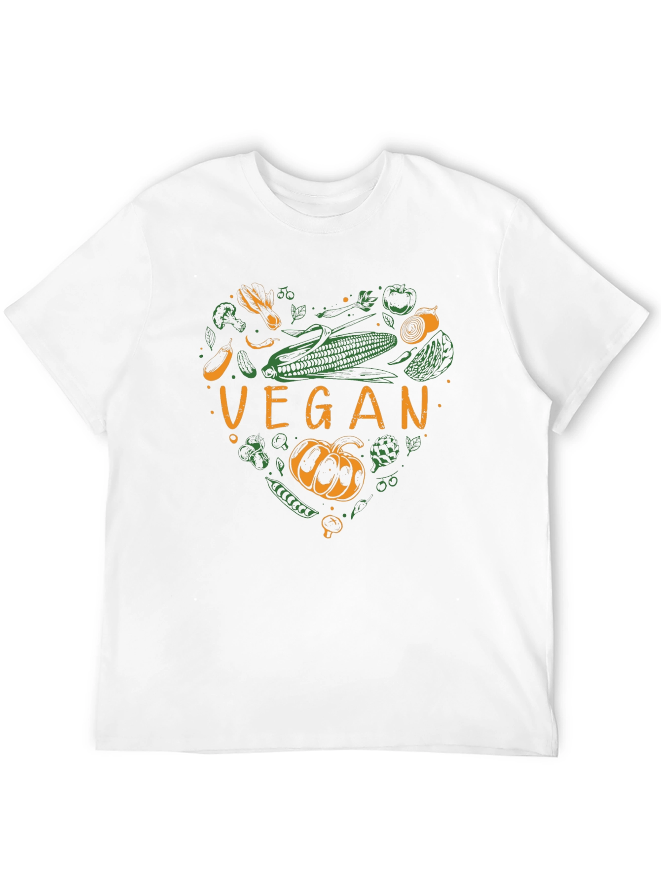 Vegan Heart Graphic Tee - Black Cotton T-Shirt