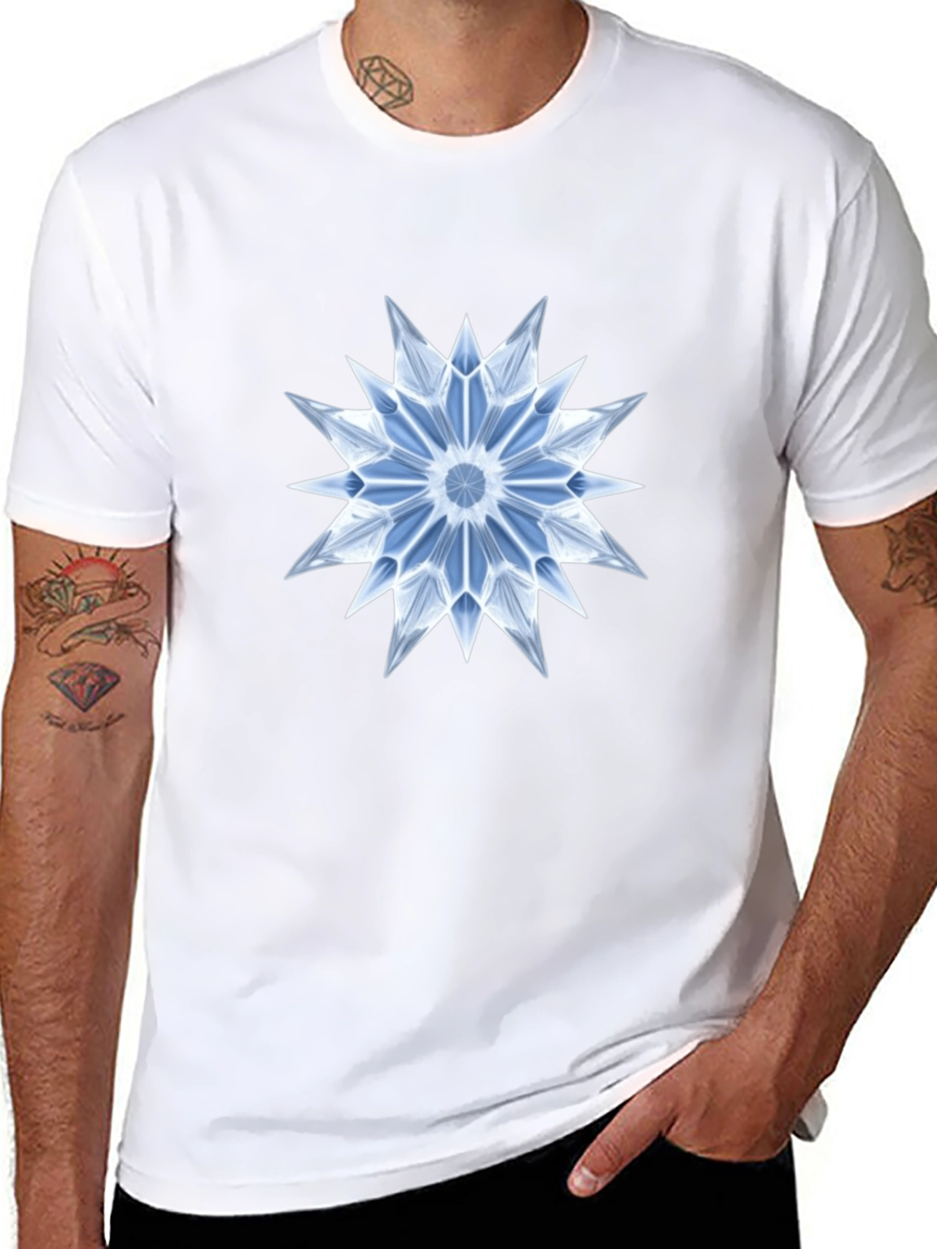 Ice Crystal Graphic Black T-Shirt