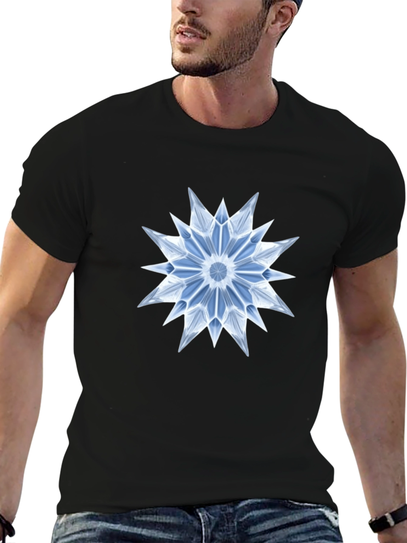 Ice Crystal Graphic Black T-Shirt