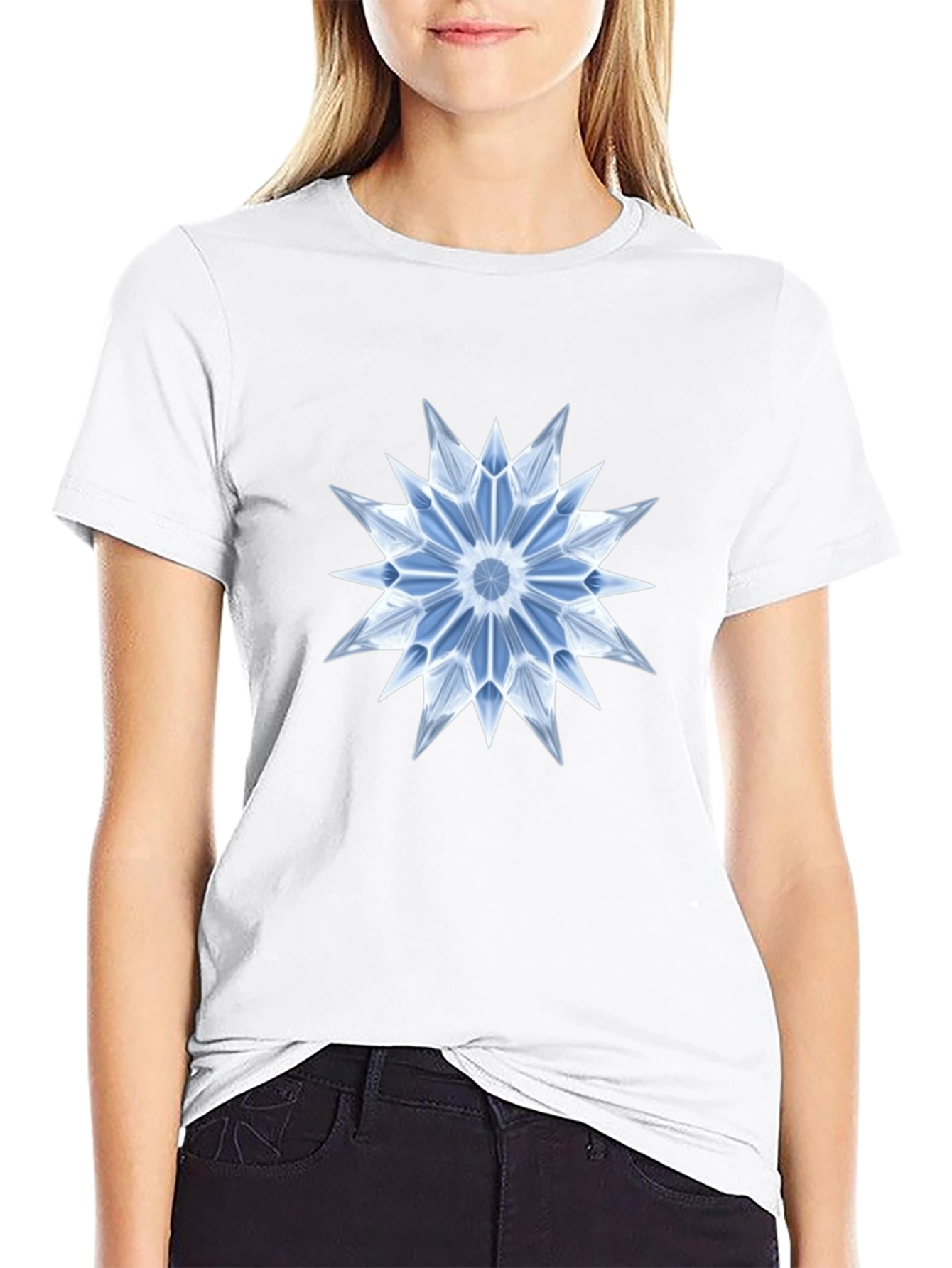 Ice Crystal Graphic Black T-Shirt