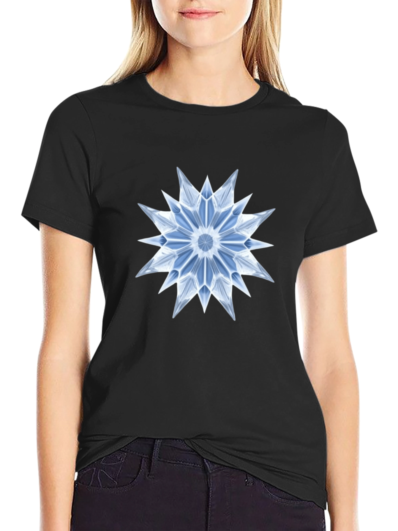 Ice Crystal Graphic Black T-Shirt