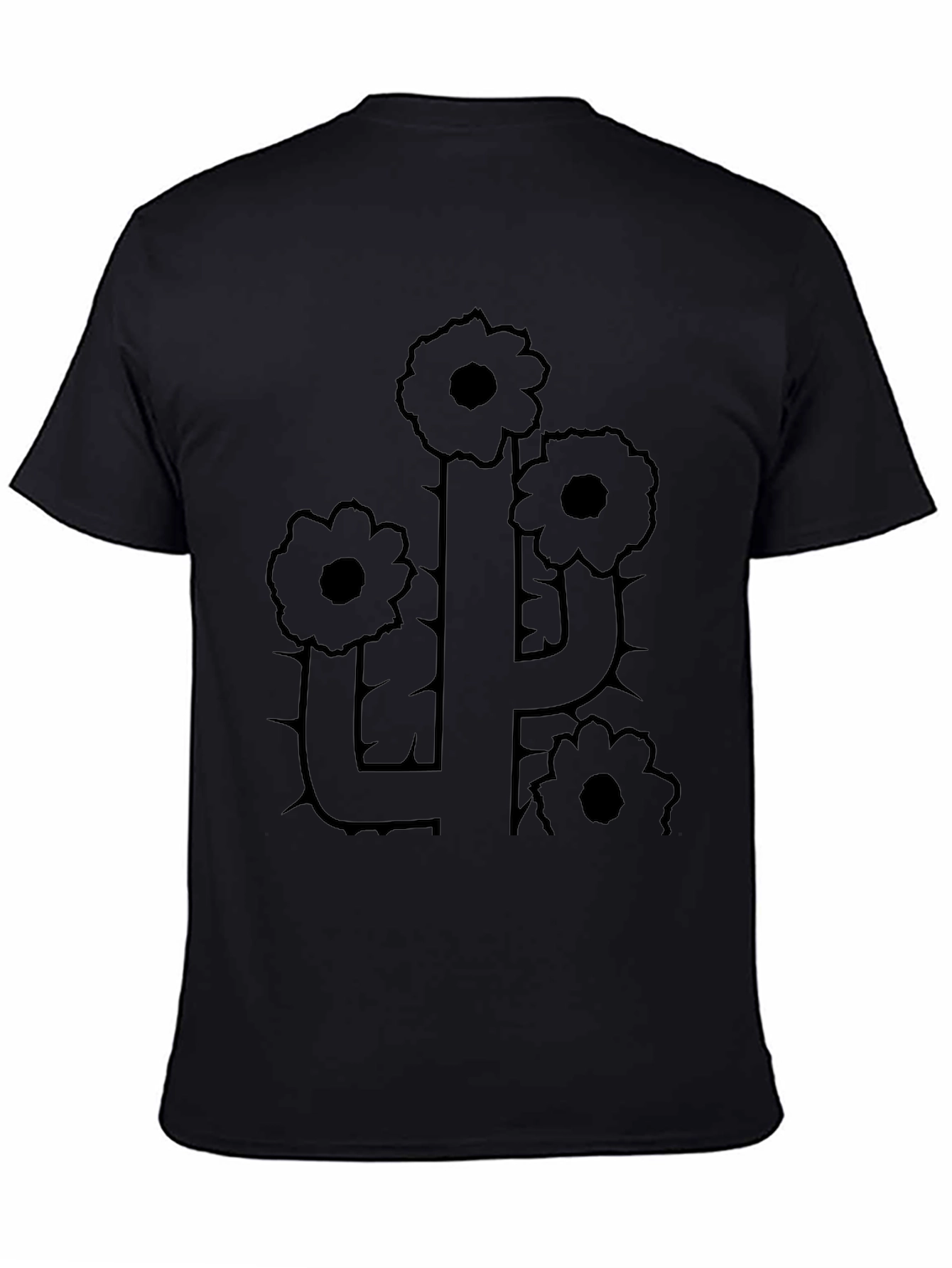 Black Cactus Flower Graphic Tee