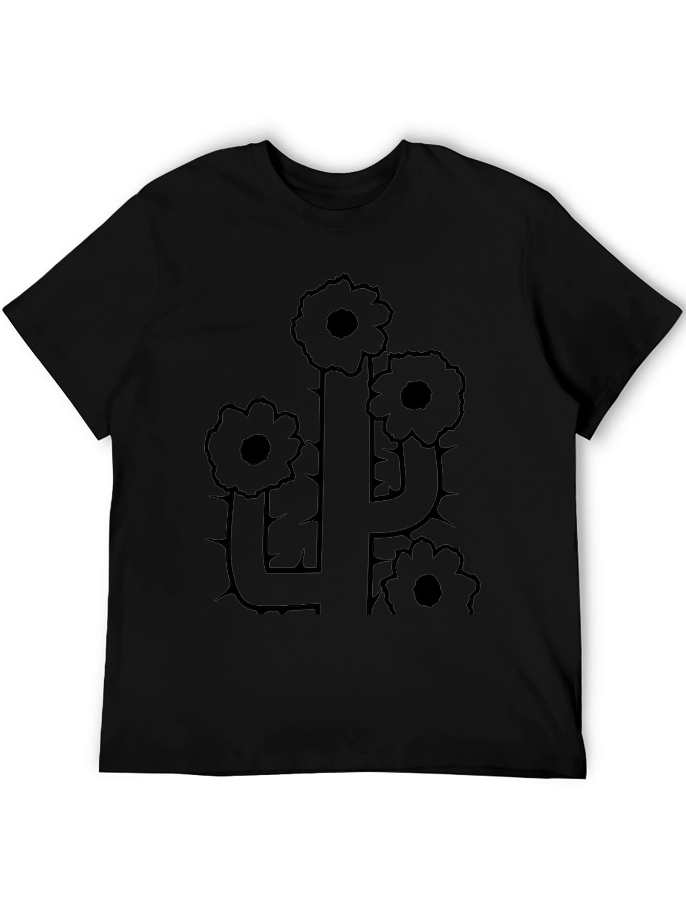Black Cactus Flower Graphic Tee