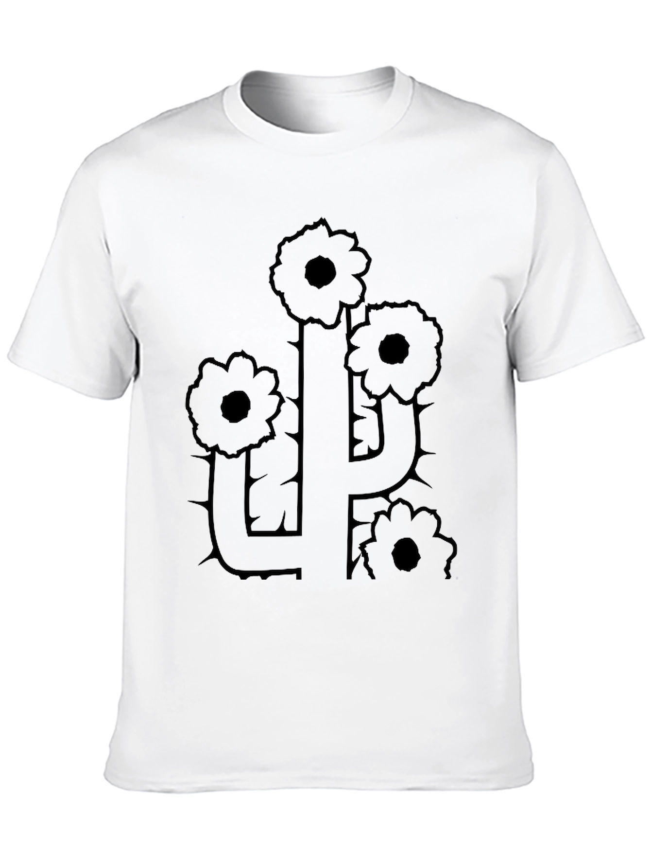 Black Cactus Flower Graphic Tee