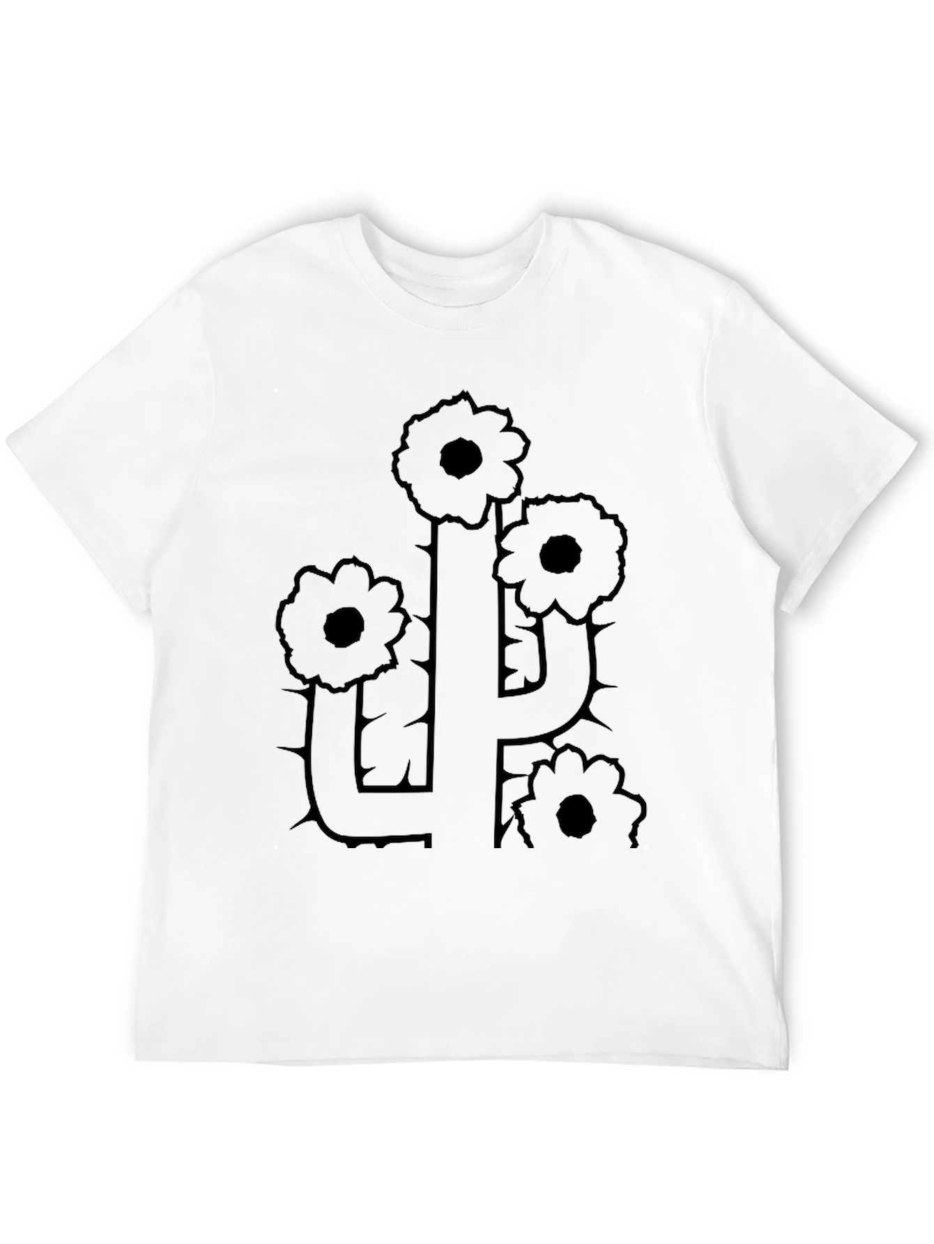 Black Cactus Flower Graphic Tee