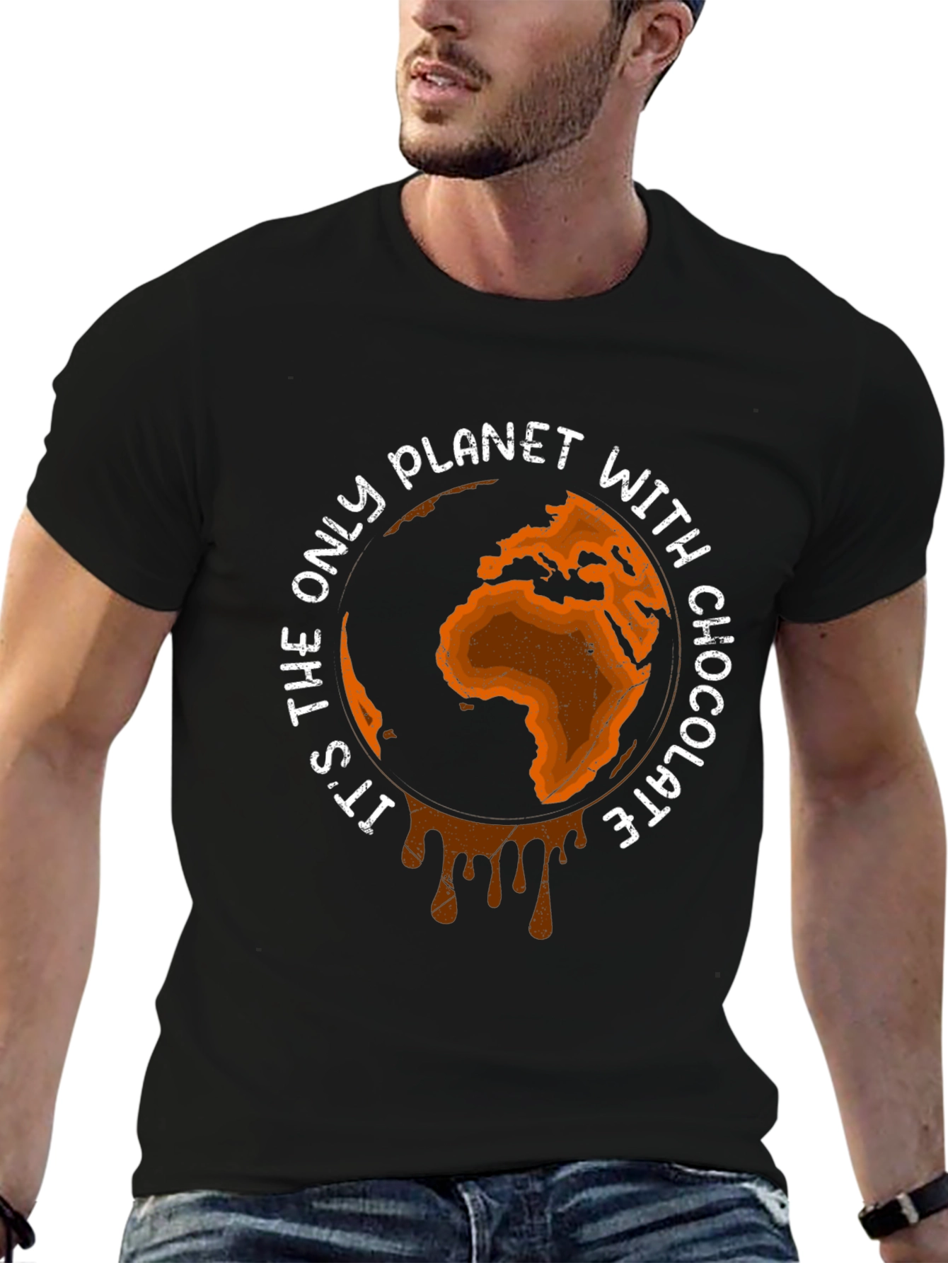 Chocolate Planet Graphic Tee - Earth Lovers Shirt