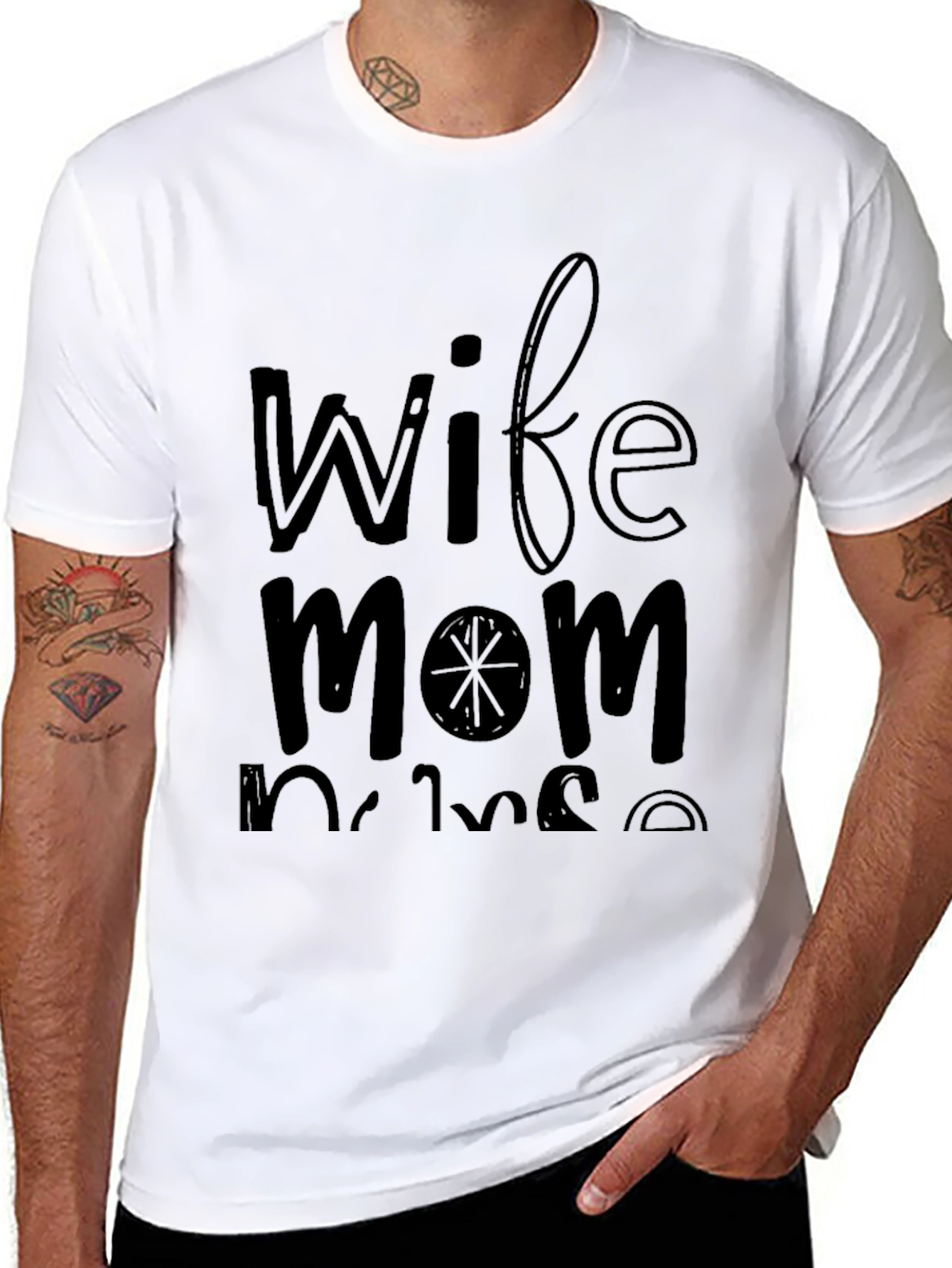 Wife Mom Nurse Black T-Shirt