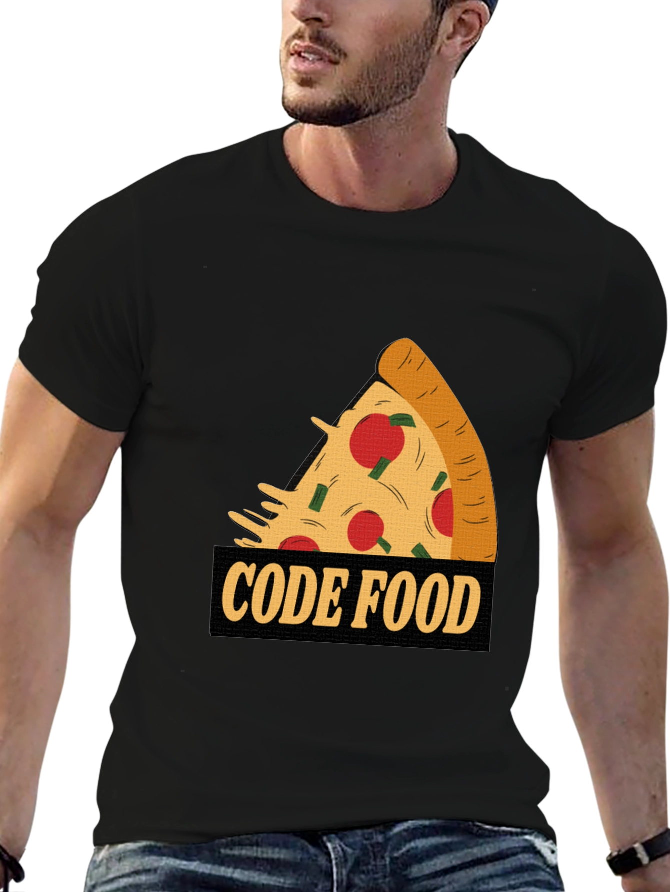 Code Food Pizza Graphic T-Shirt