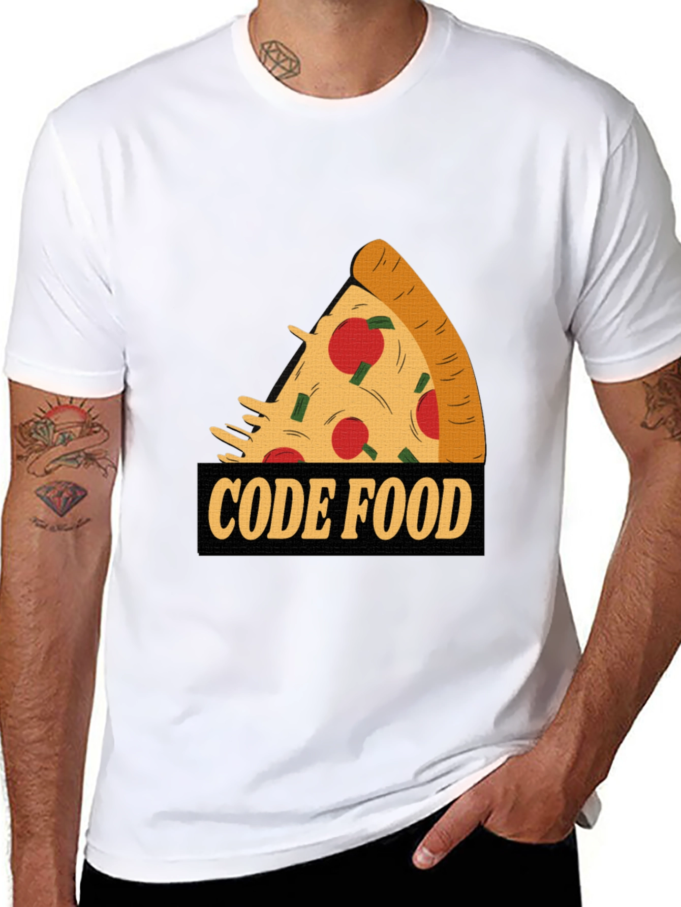 Code Food Pizza Graphic T-Shirt