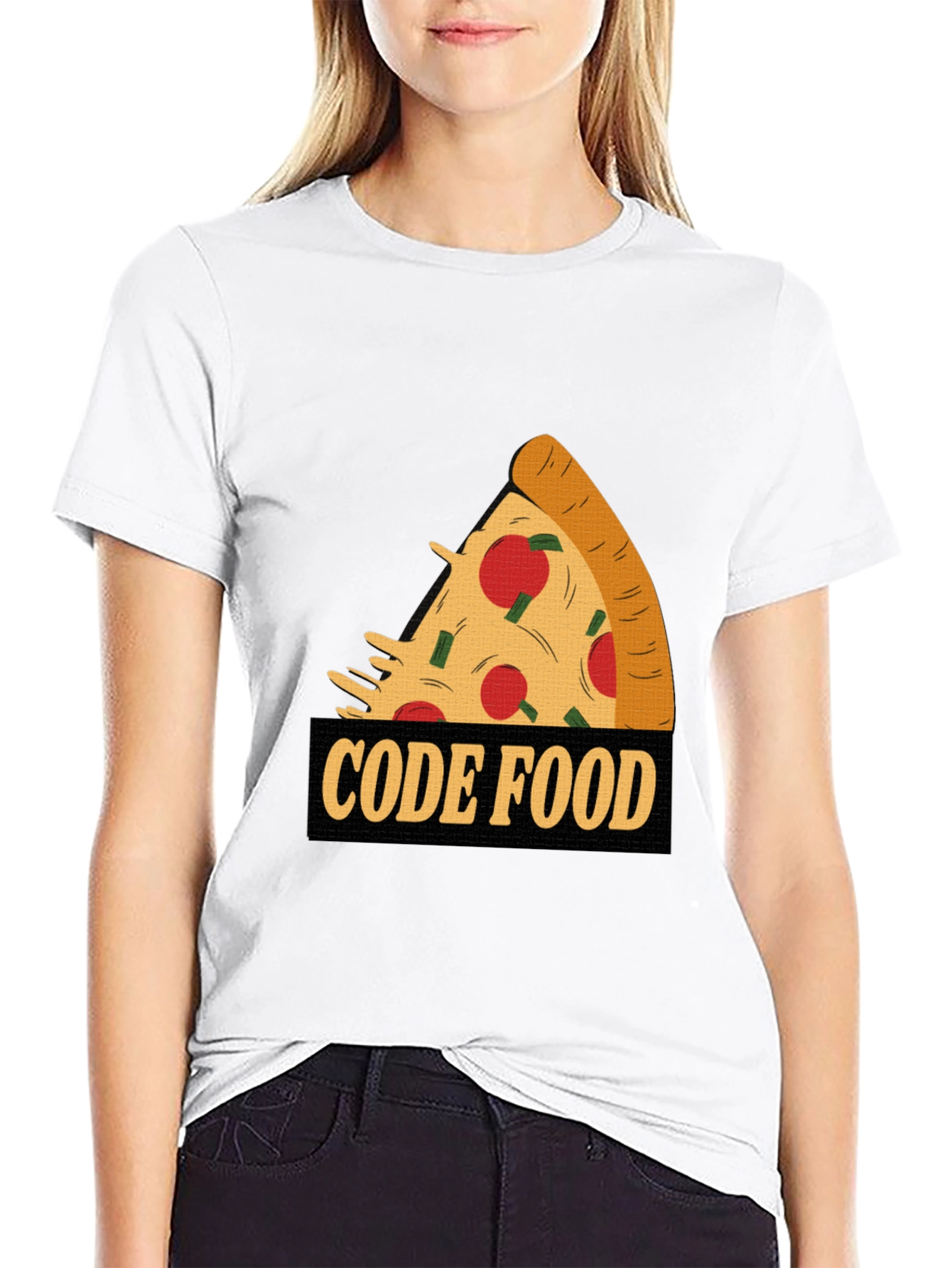 Code Food Pizza Graphic T-Shirt