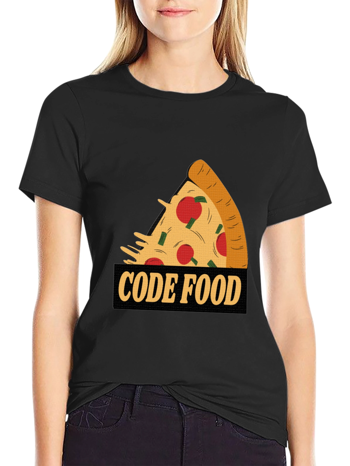 Code Food Pizza Graphic T-Shirt
