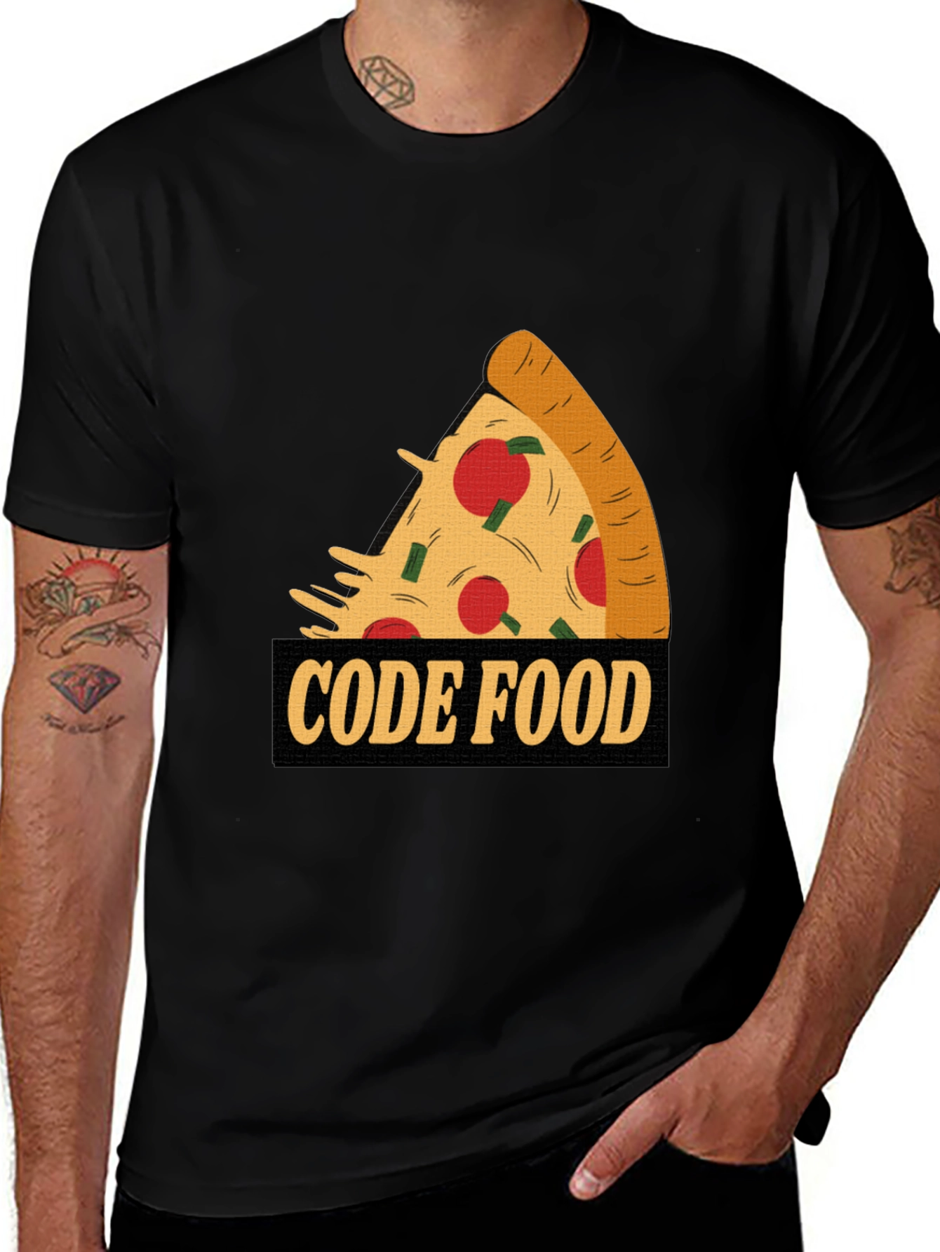 Code Food Pizza Graphic T-Shirt
