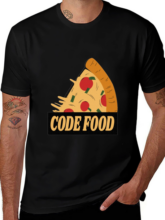 Code Food Pizza Graphic T-Shirt
