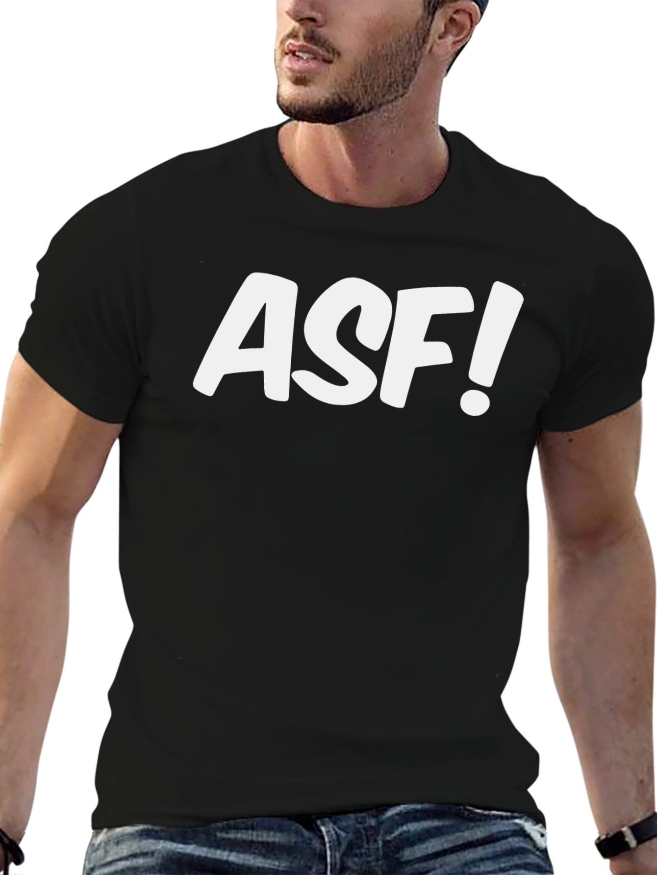 ASF! Black Graphic Tee - Bold Statement T-Shirt