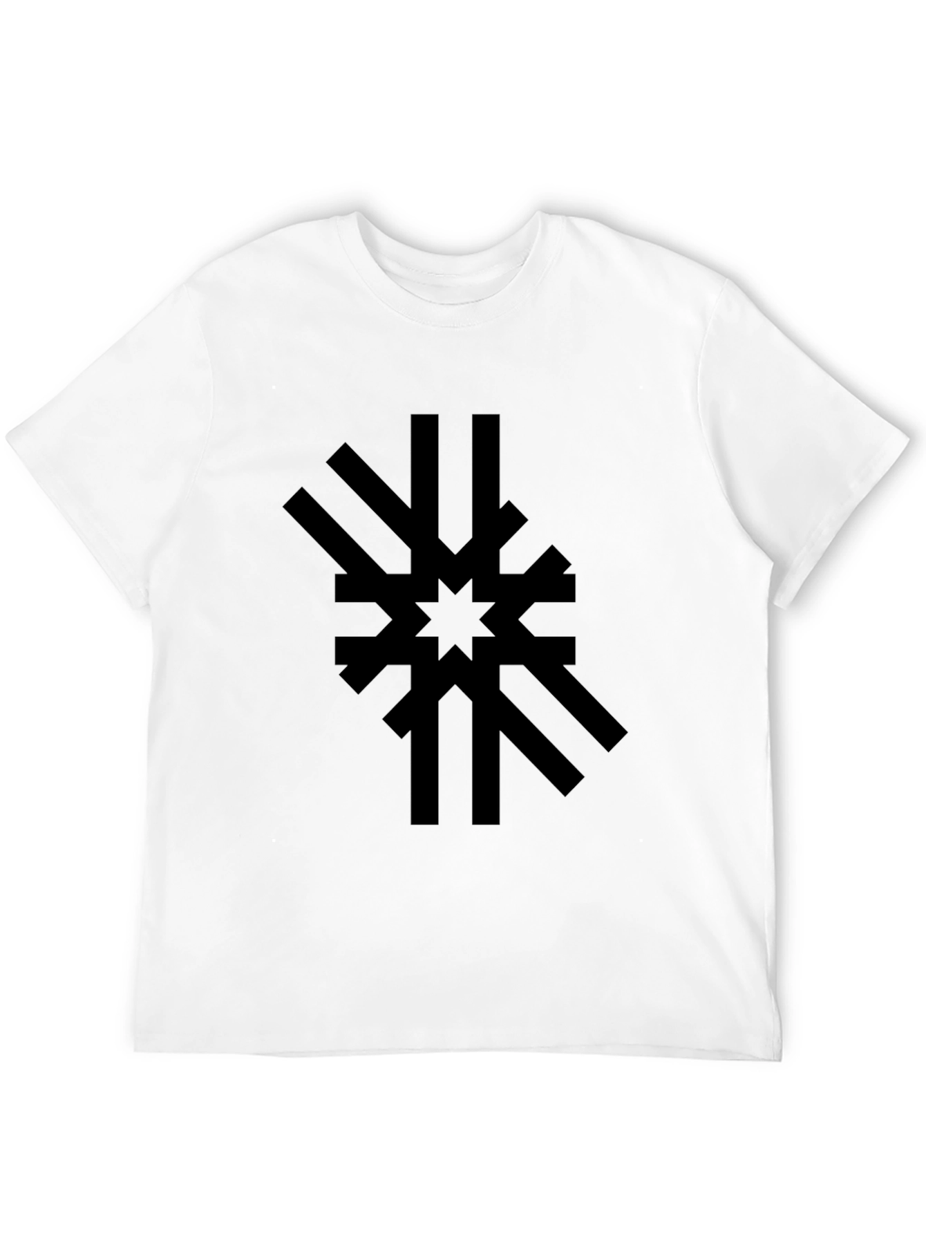 Abstract Starburst Graphic Tee - Black