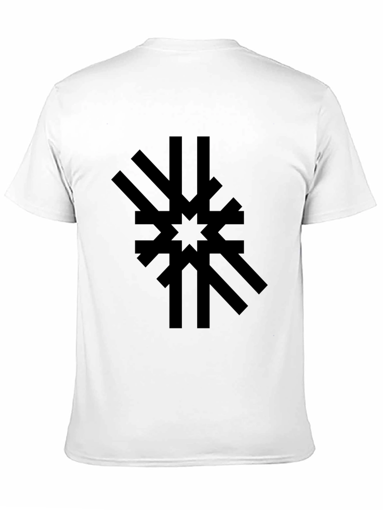 Abstract Starburst Graphic Tee - Black