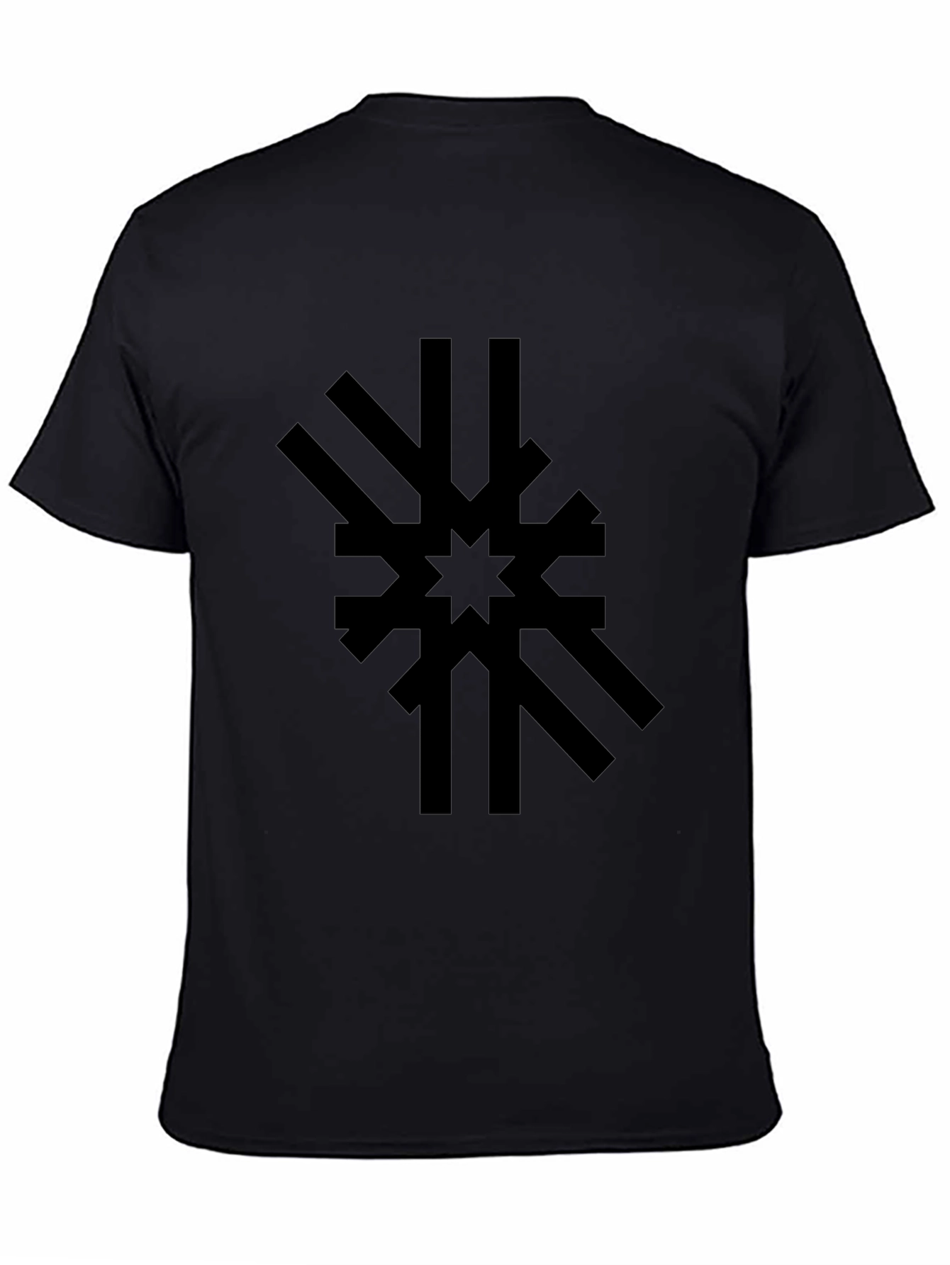 Abstract Starburst Graphic Tee - Black