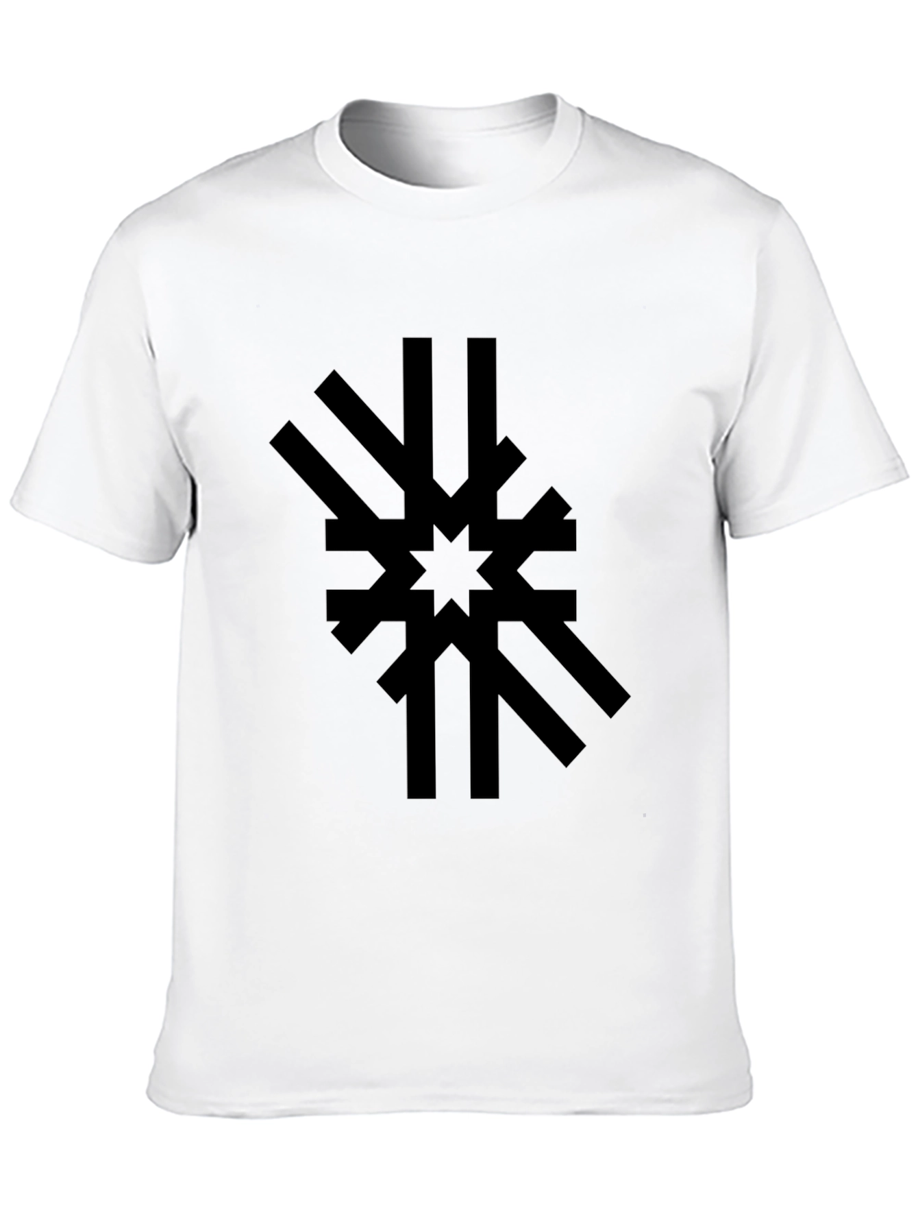Abstract Starburst Graphic Tee - Black