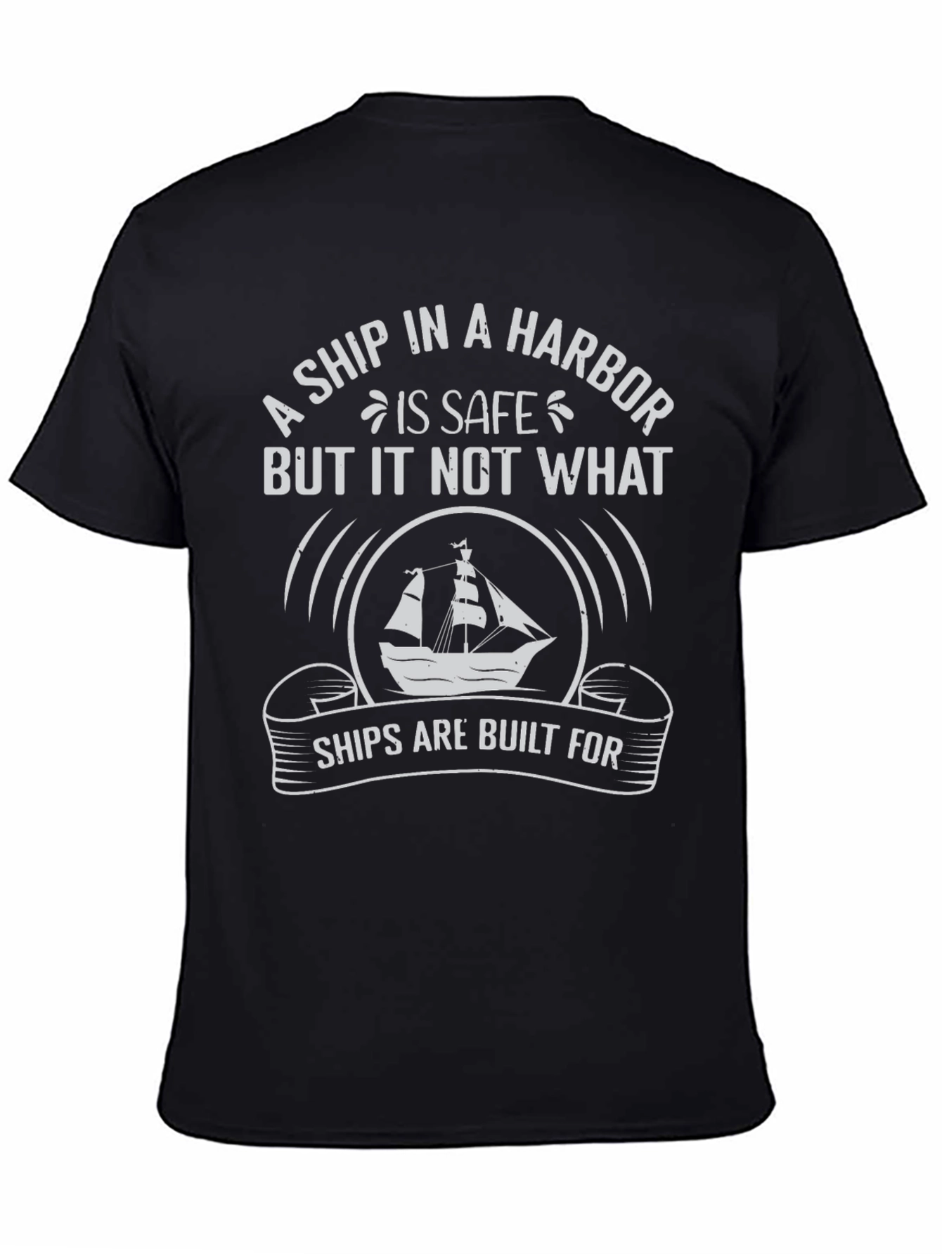 Ship in Harbor T-Shirt - Nautical Adventure Tee