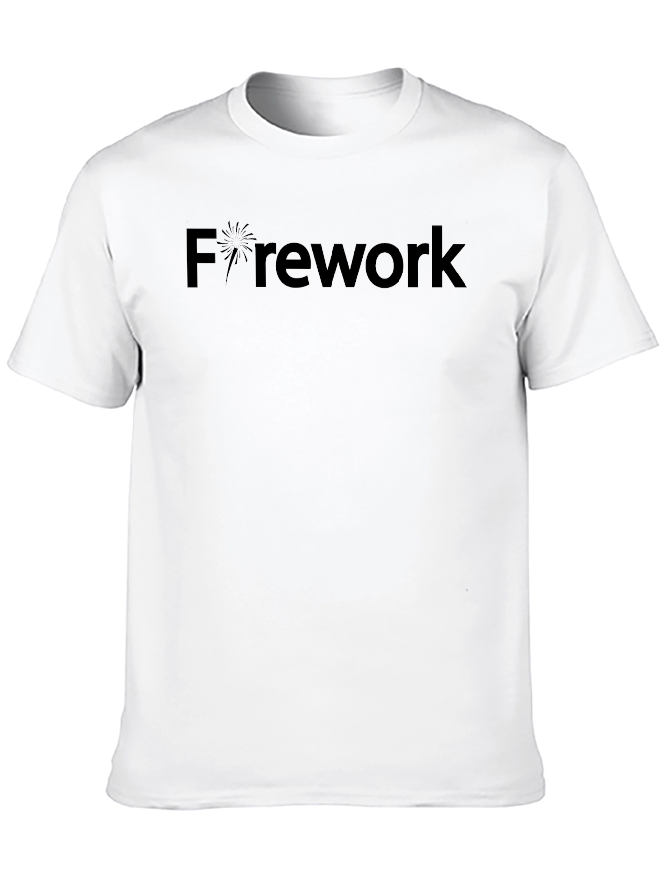 Firework Graphic Tee - Black Cotton Crewneck T-Shirt